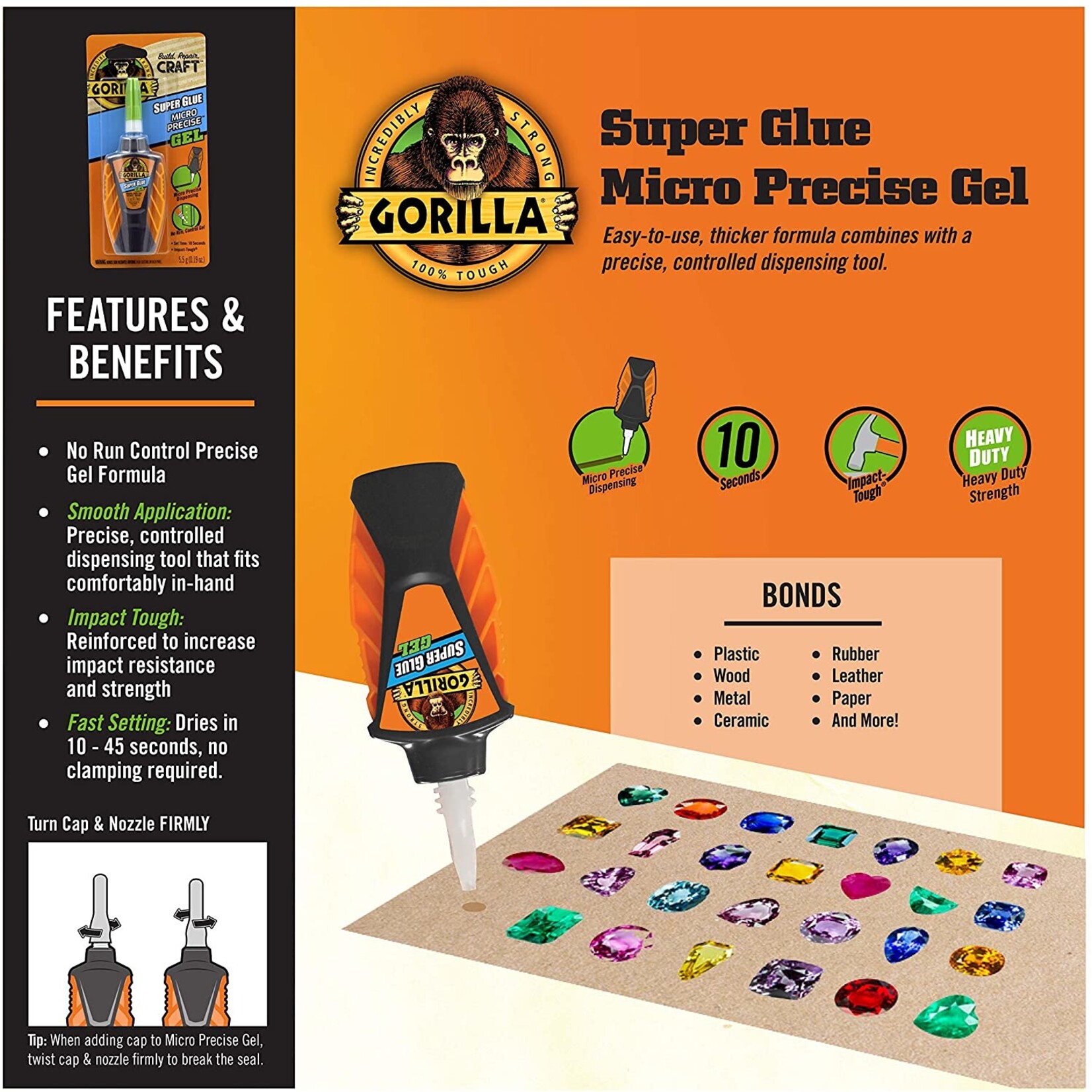 Gorilla Glue 102177 - Gorilla Super Glue "Micro Precise" Gel (5.5g)