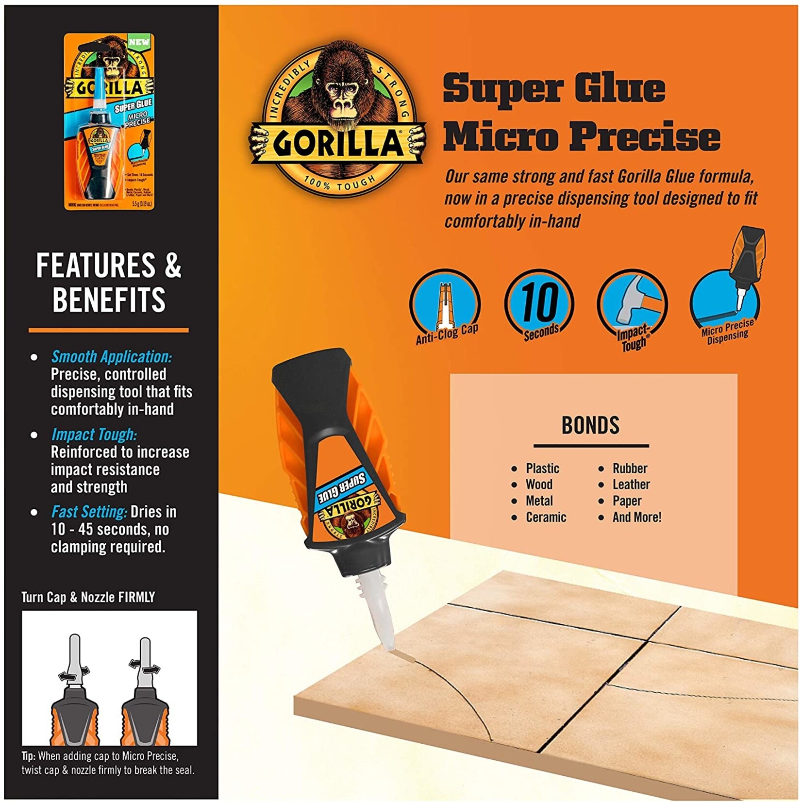 Gorilla Glue 102812 - Gorilla Super Glue "Micro Precise" Liquid (5.5g)