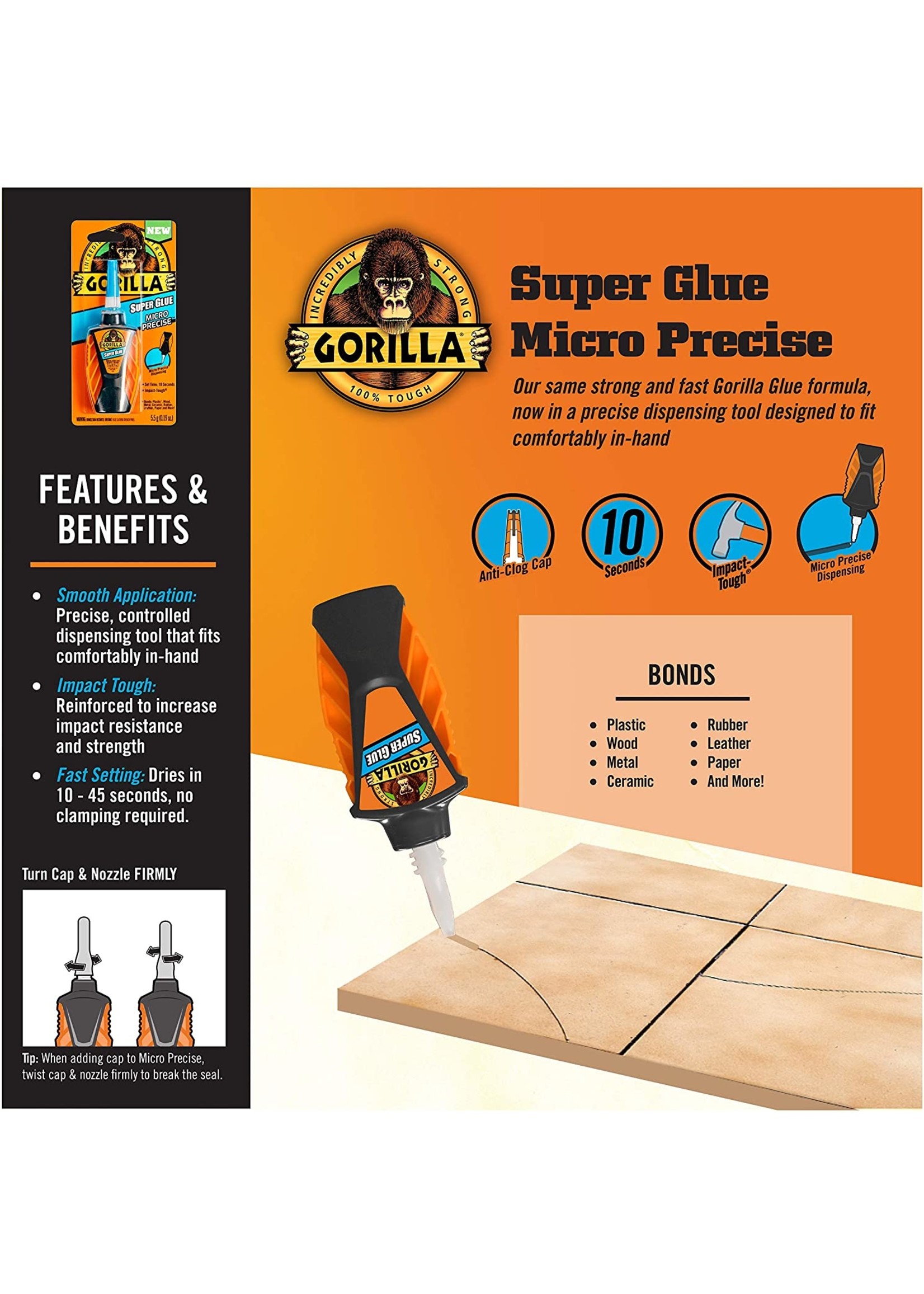 Gorilla Glue 102812 - Gorilla Super Glue "Micro Precise" Liquid (5.5g)