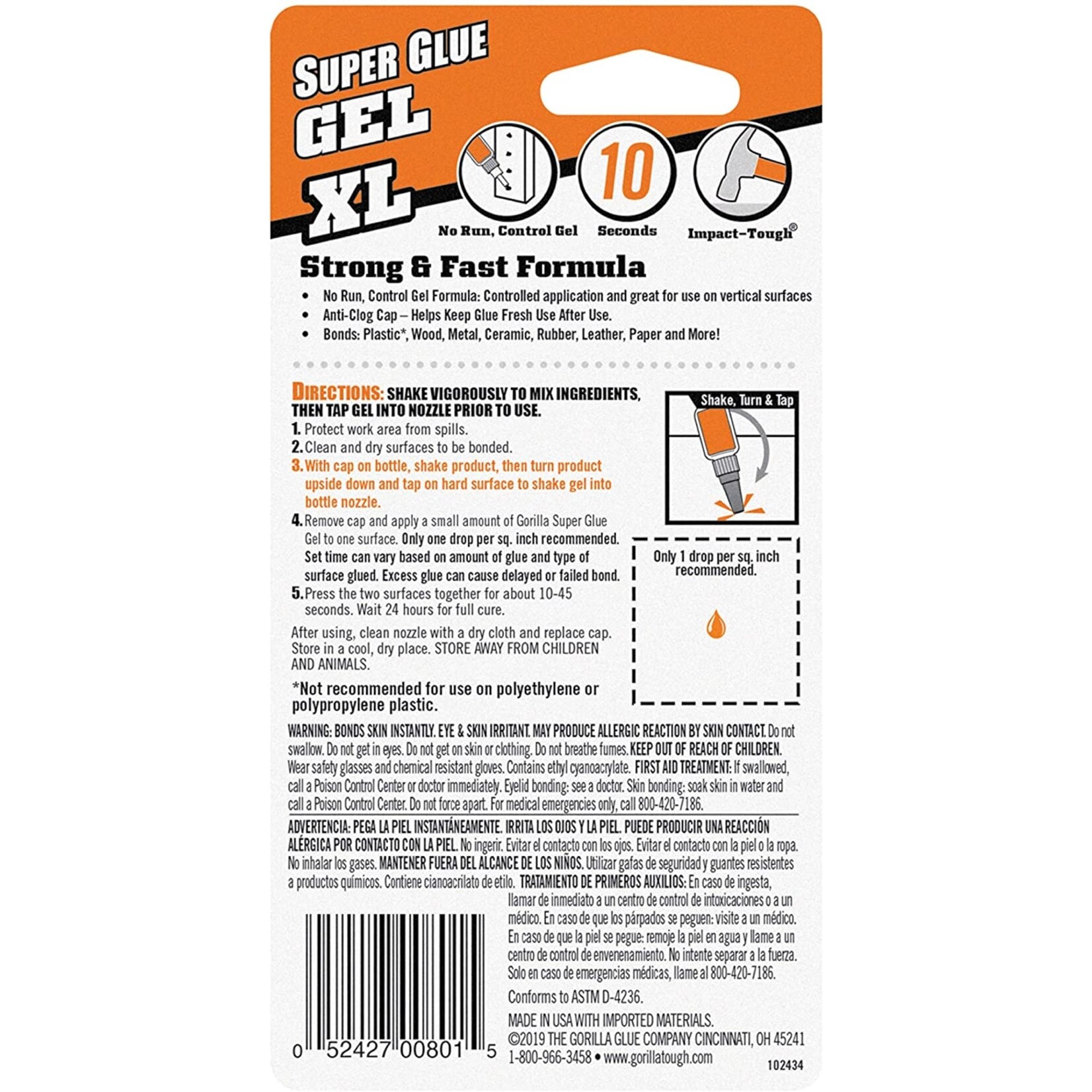 Gorilla Glue 102433 - Gorilla Super Glue Gel XL (25g)