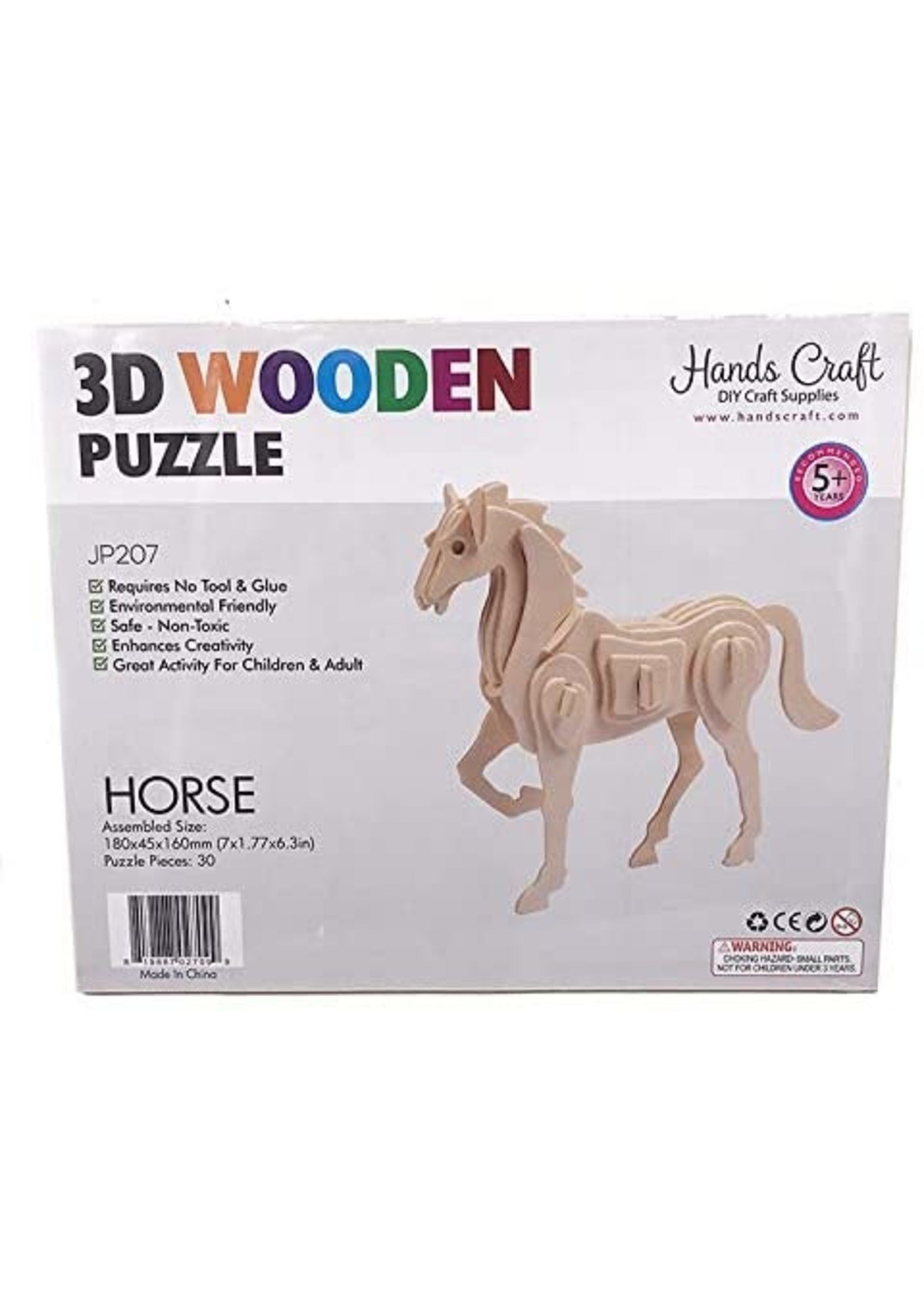 3D Wooden Puzzle by Hands Craft Horse 