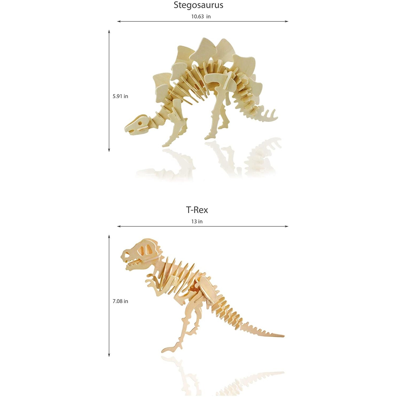 Hands Craft 3D Wooden Puzzle 6ct - Dinosaur