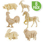Hands Craft 3D Wooden Puzzle 6ct - Farm