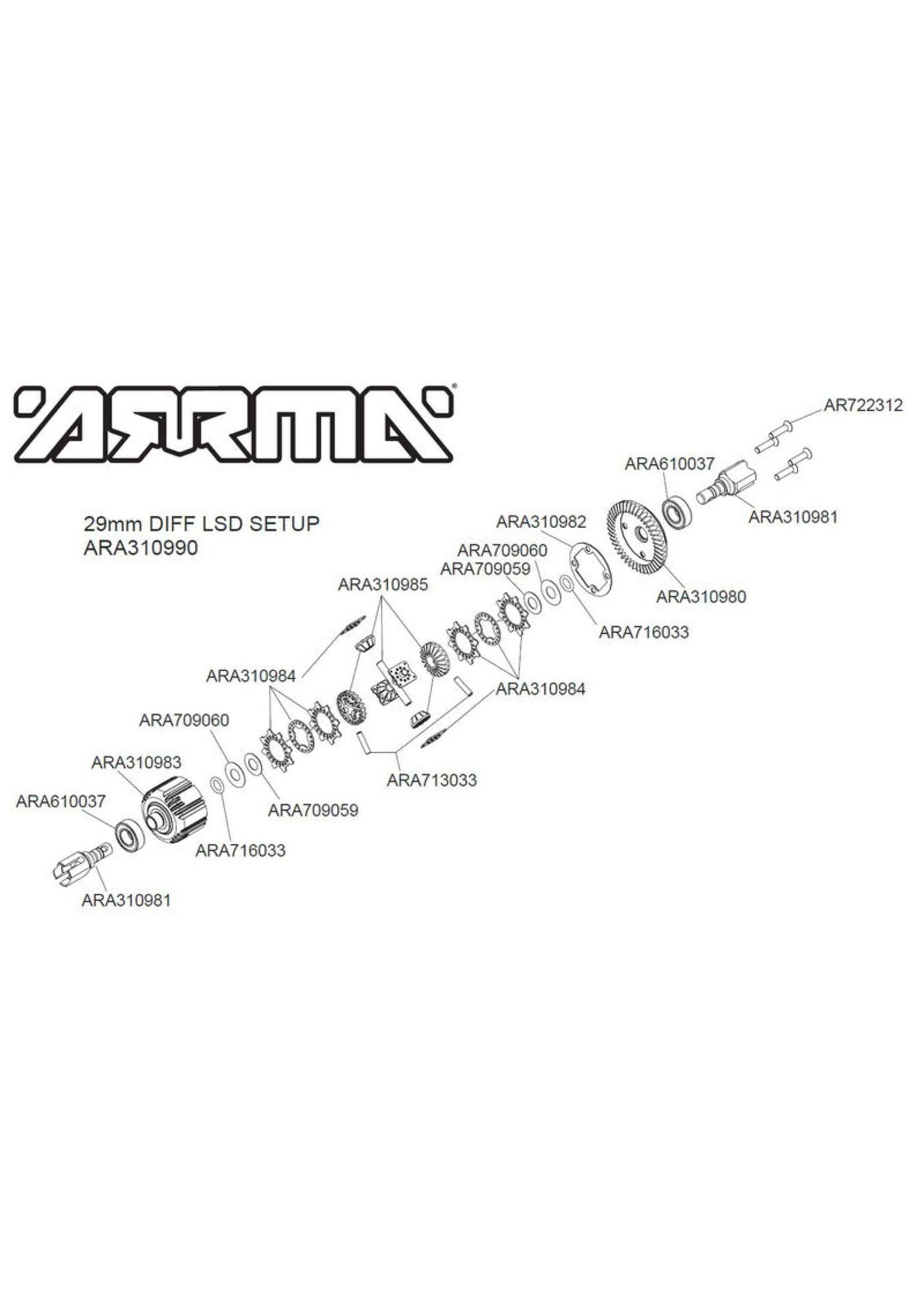 Arrma 310990 - EXB Limited Slip F/R Differential Set GP4 5mm (10k)