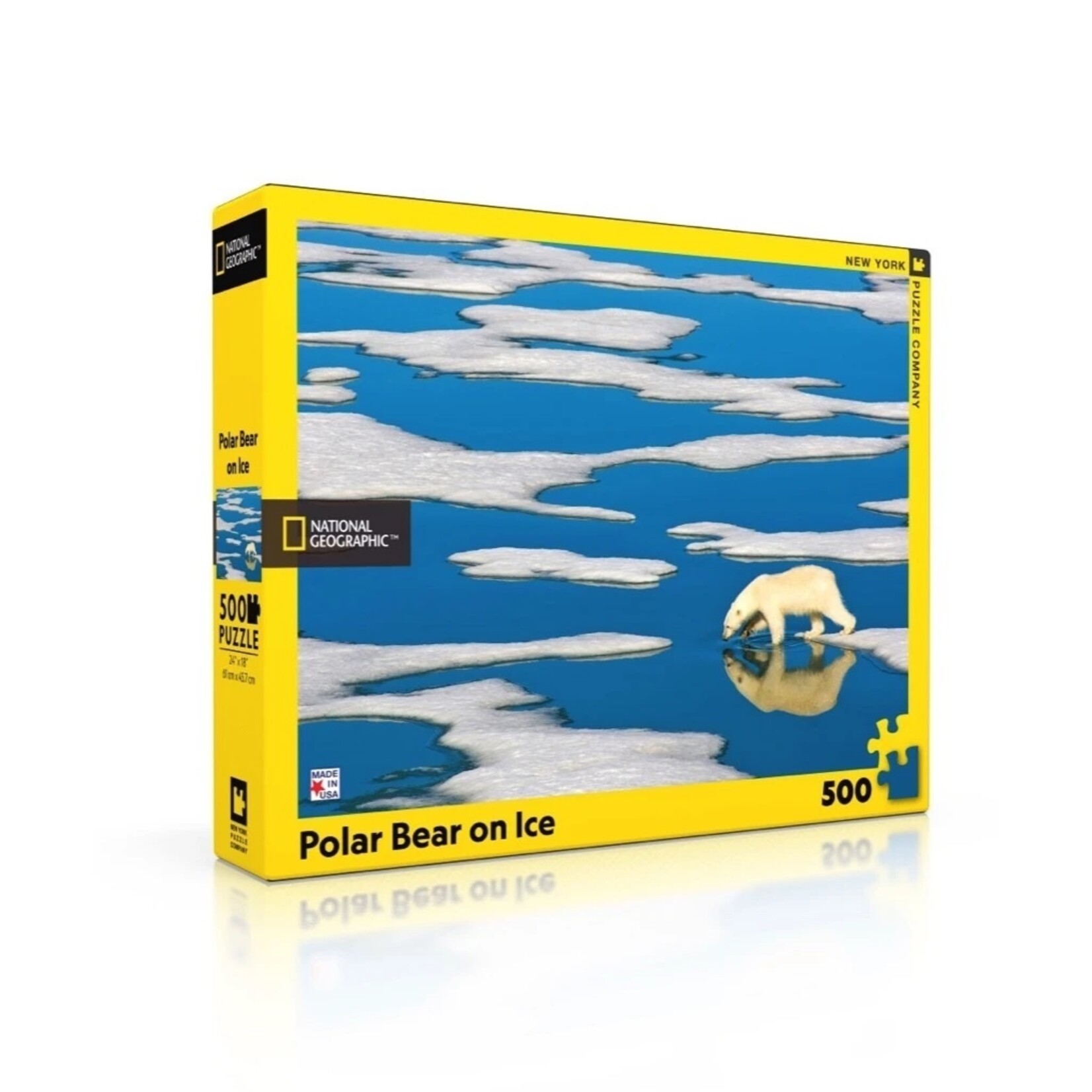New York Puzzle Co Polar Bear on Ice - 500 Piece Puzzle