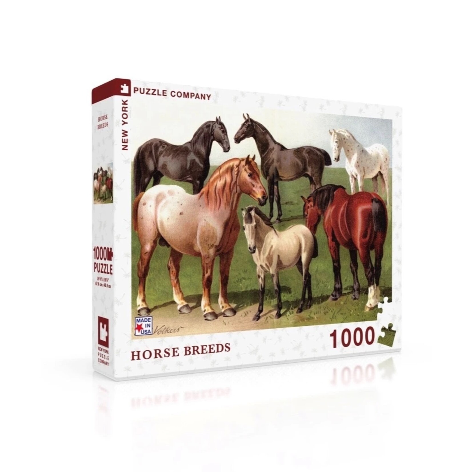 New York Puzzle Co Horse Breeds - 1000 Piece Puzzle