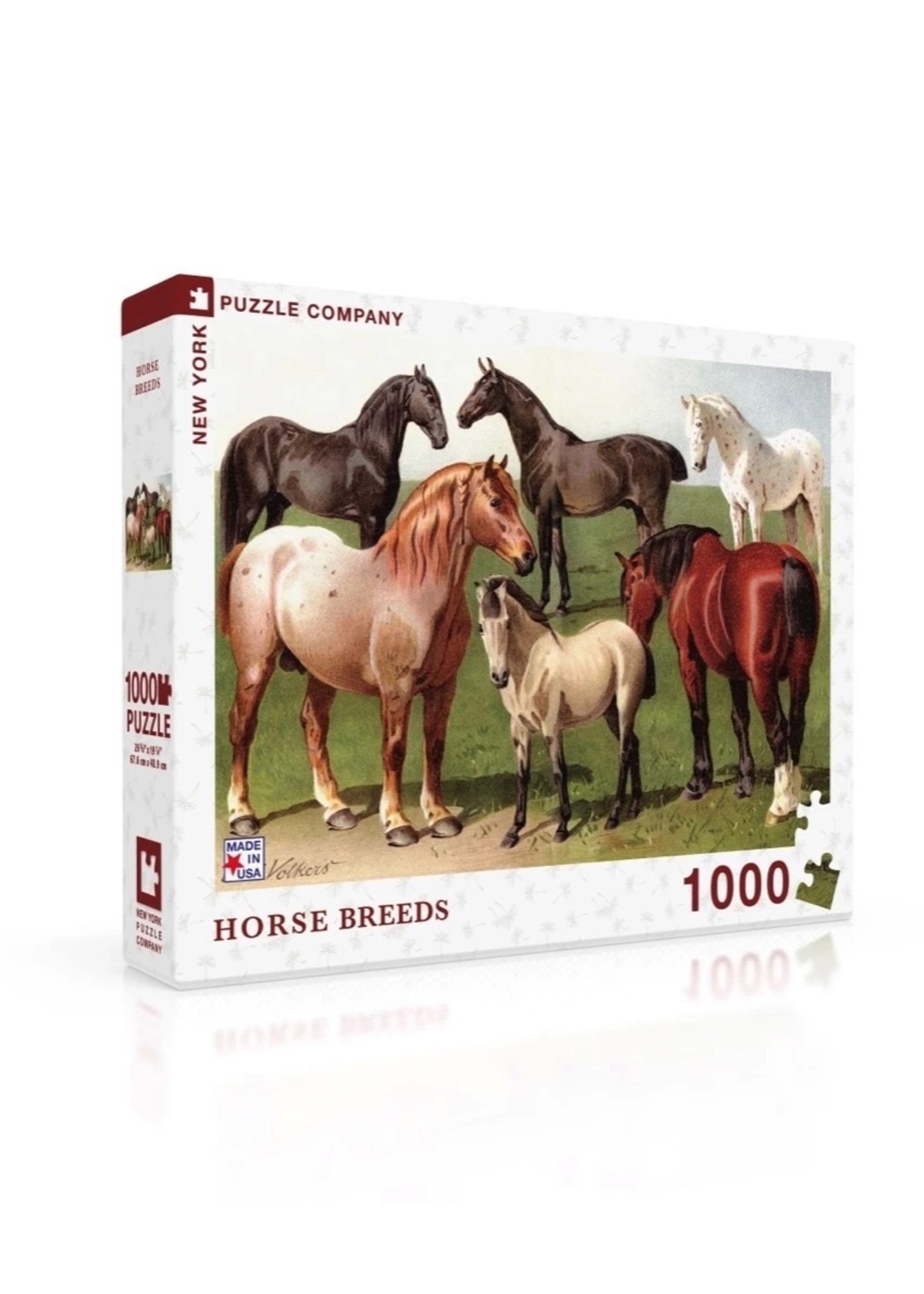 New York Puzzle Co Horse Breeds - 1000 Piece Puzzle