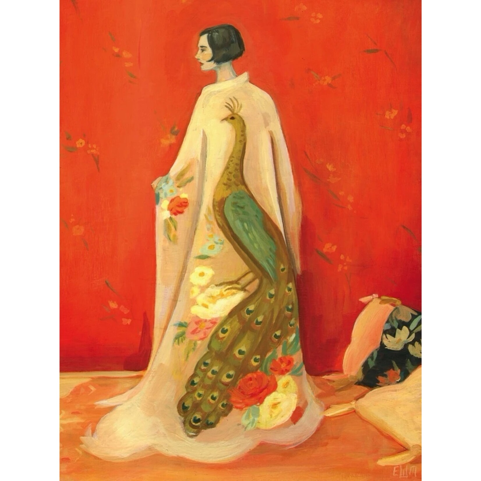 New York Puzzle Co Peacock Kimono - 1000 Piece Puzzle