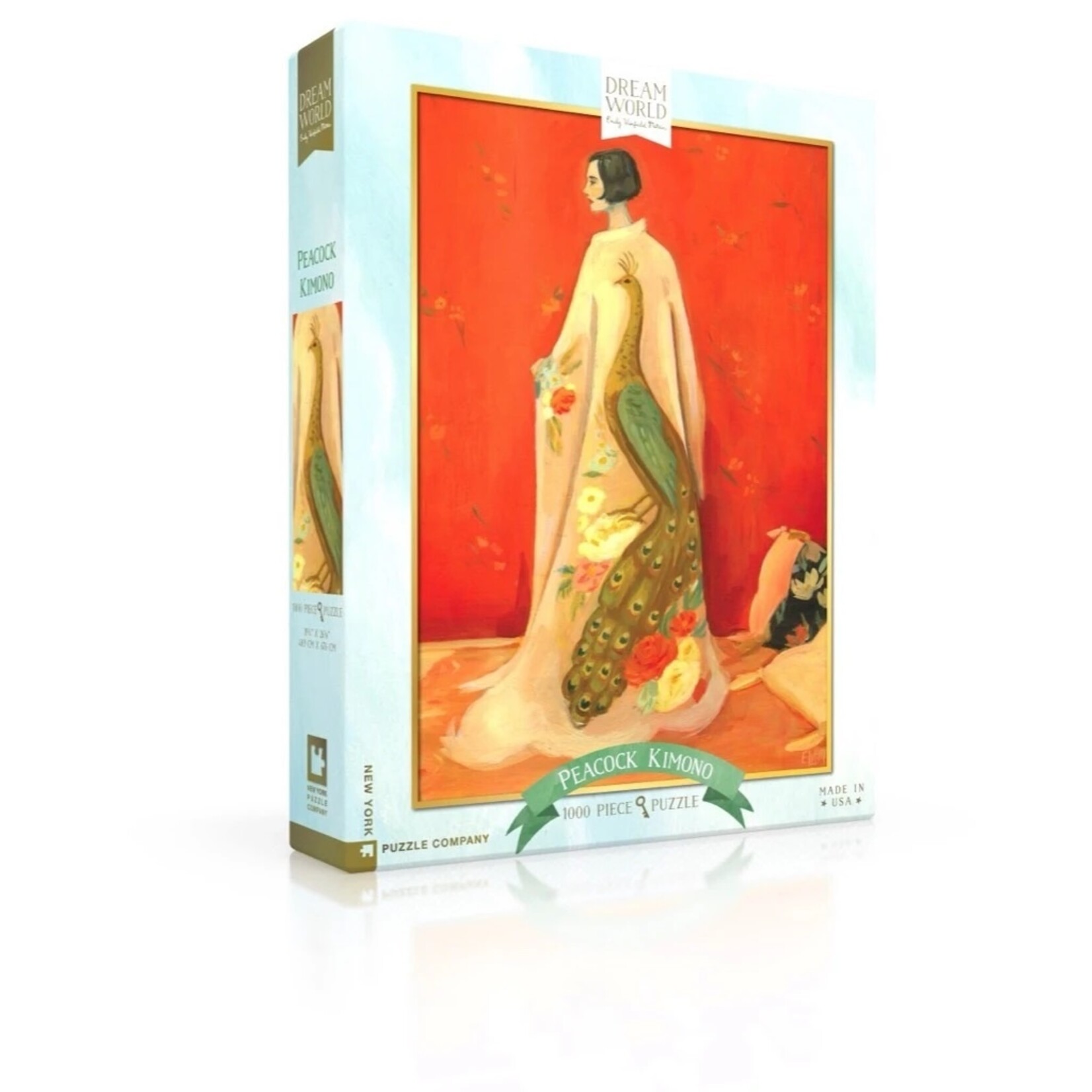 New York Puzzle Co Peacock Kimono - 1000 Piece Puzzle