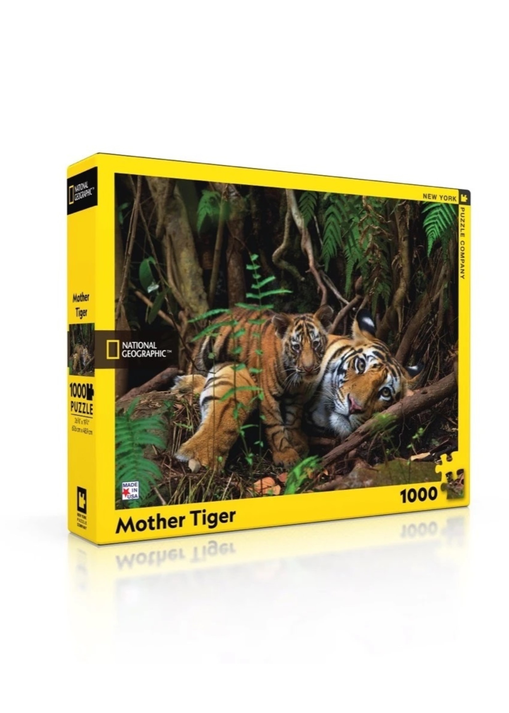 New York Puzzle Co Mother Tiger and Cub - 1000 Piece Puzzle