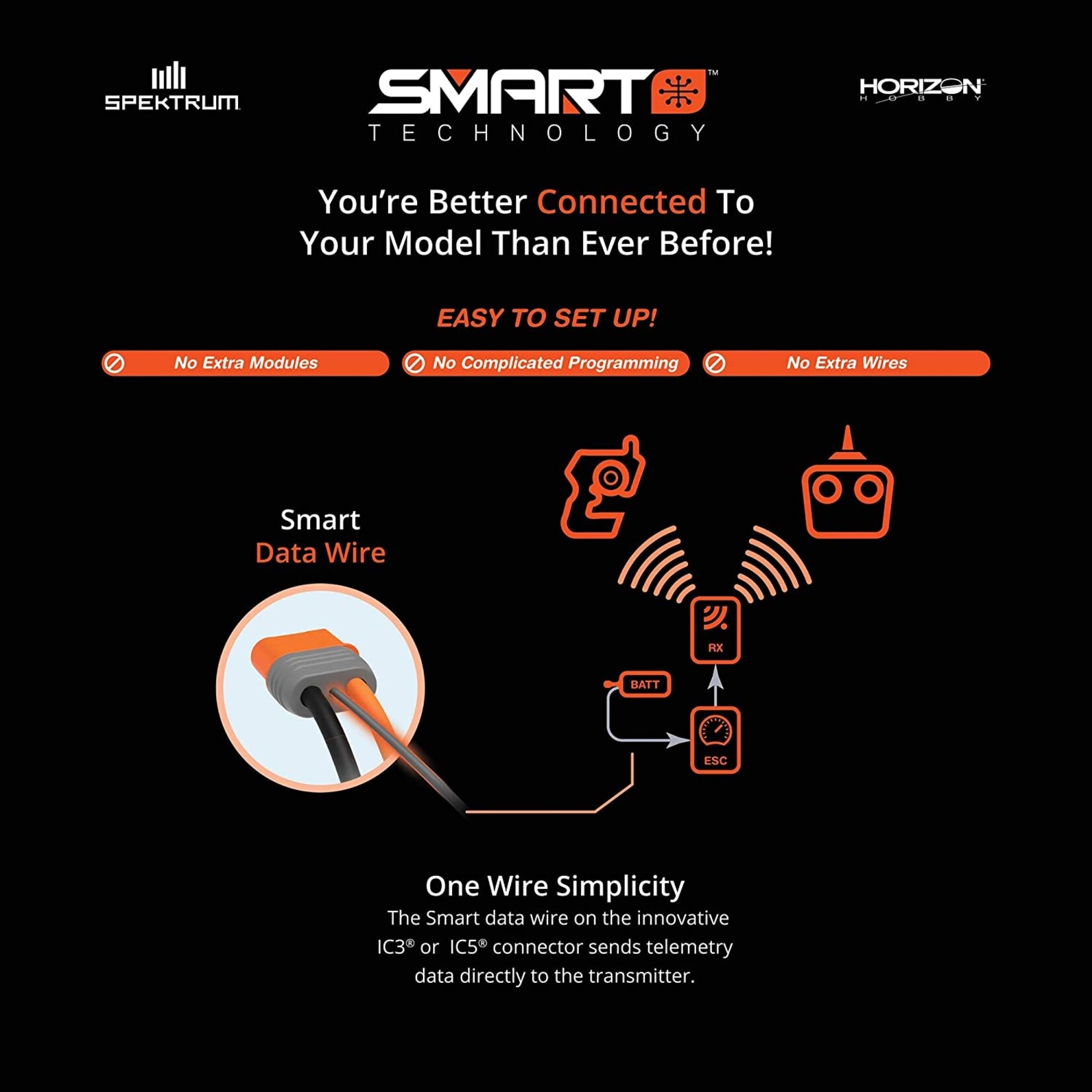 Spektrum SPMXAE1060 - Avian 60 Amp Brushless Smart ESC - 3S-6S