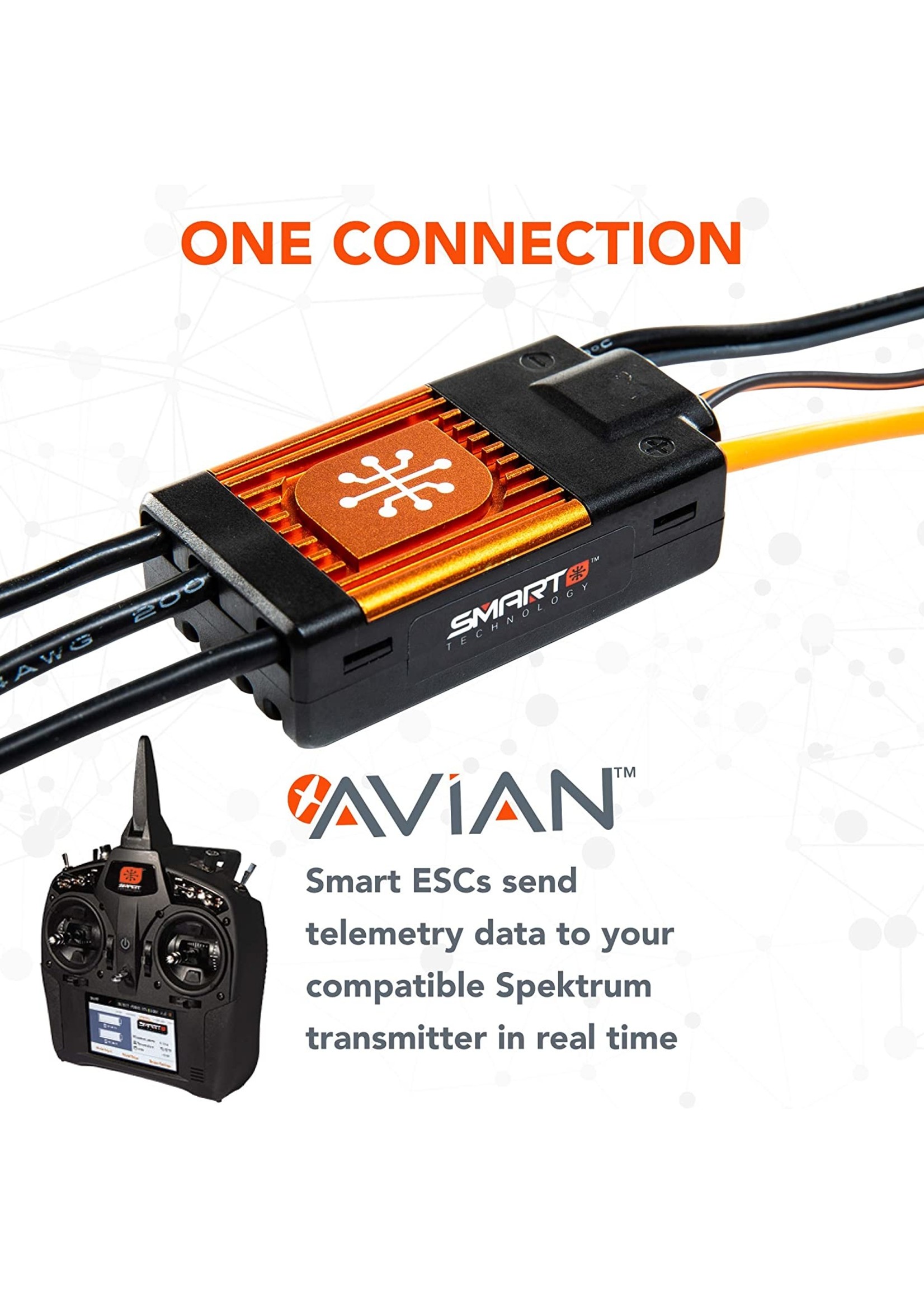 Spektrum SPMXAE1045 - Avian 45 Amp Brushless Smart ESC - 3S-6S