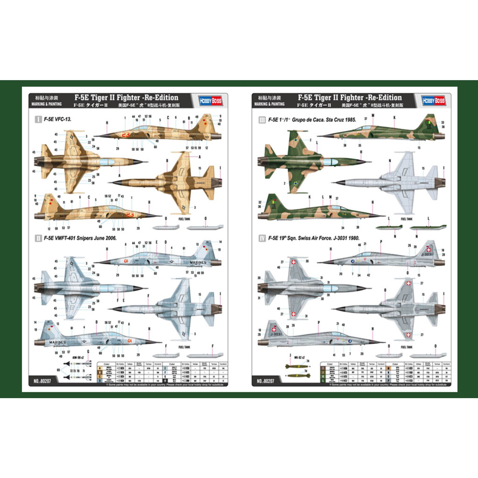Hobby Boss 80207 - 1/72 F-5E Tiger II Fighter