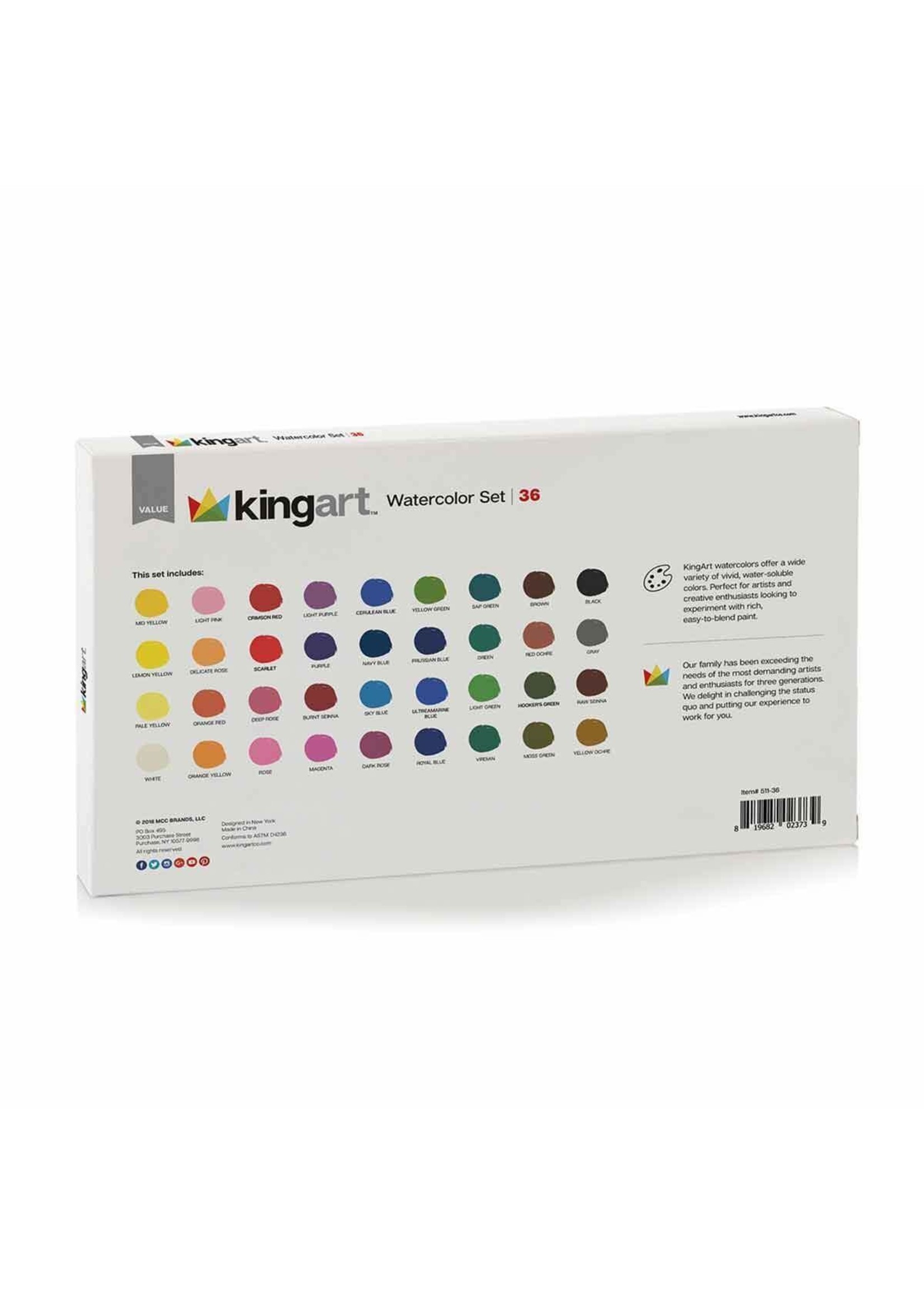 Kingart Watercolor Pan Set - 36 Unique Colors