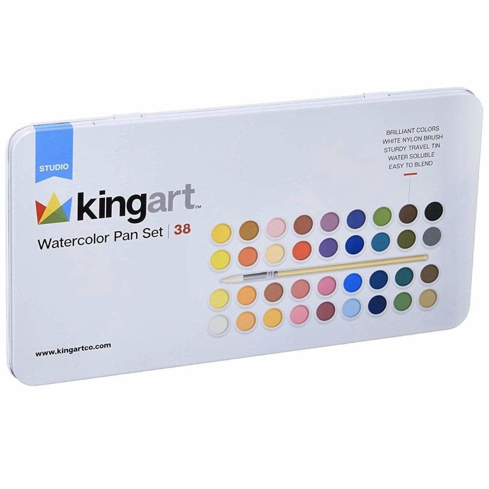 Kingart Watercolor Paint Set in Tin - 36 Unique Colors