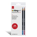 Kingart Soft Core Colored Pencils in Tin - 24 Unique Colors