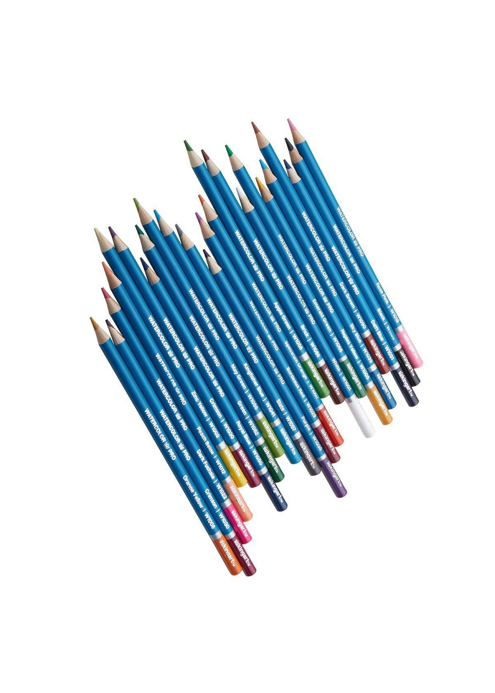 Kingart Watercolor Pencils in Tin - 24 Unique Colors