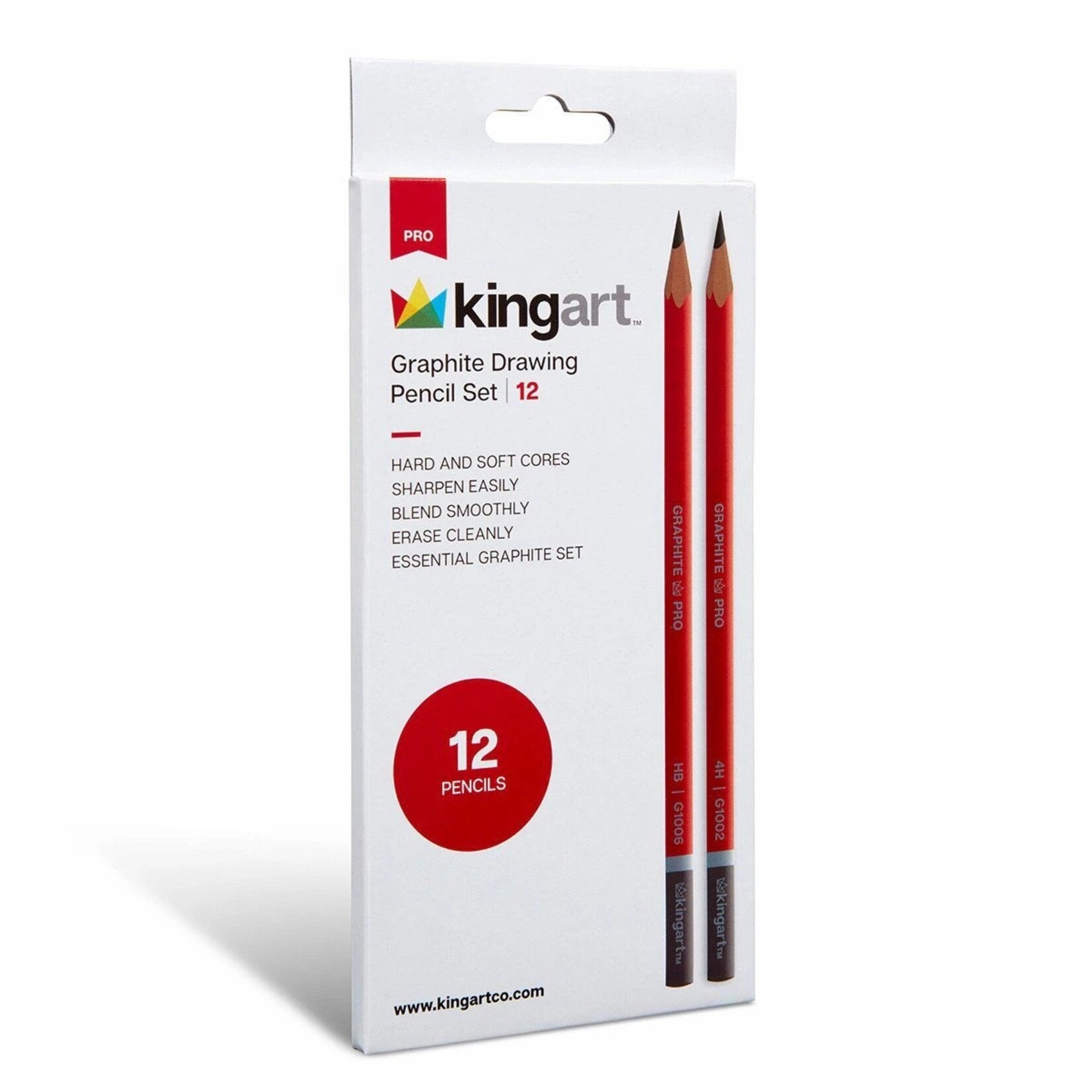 Kingart Graphite Pencils in Tin - Set of 12
