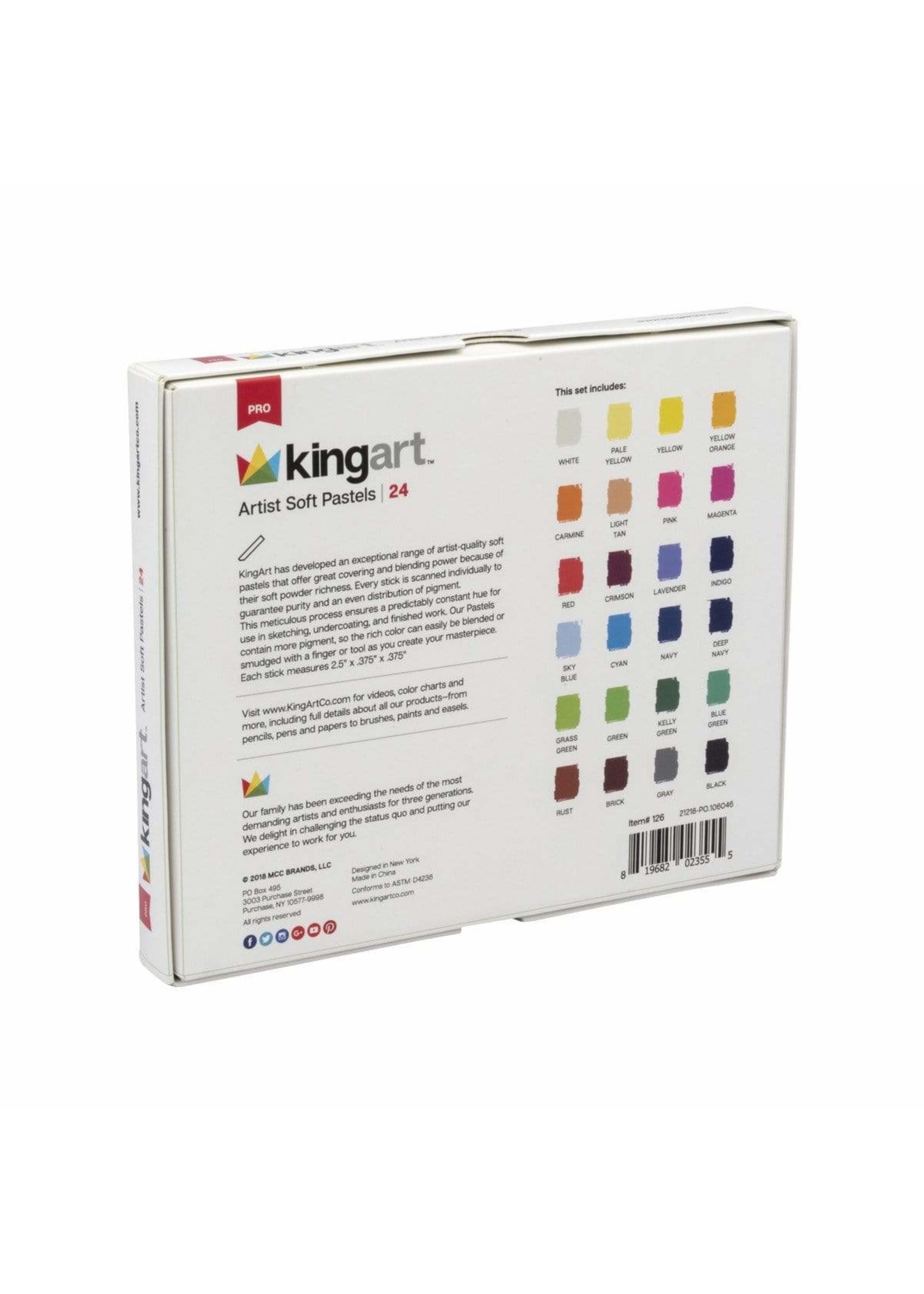 Kingart Artist Soft Pastels Set - 24 Unique Colors