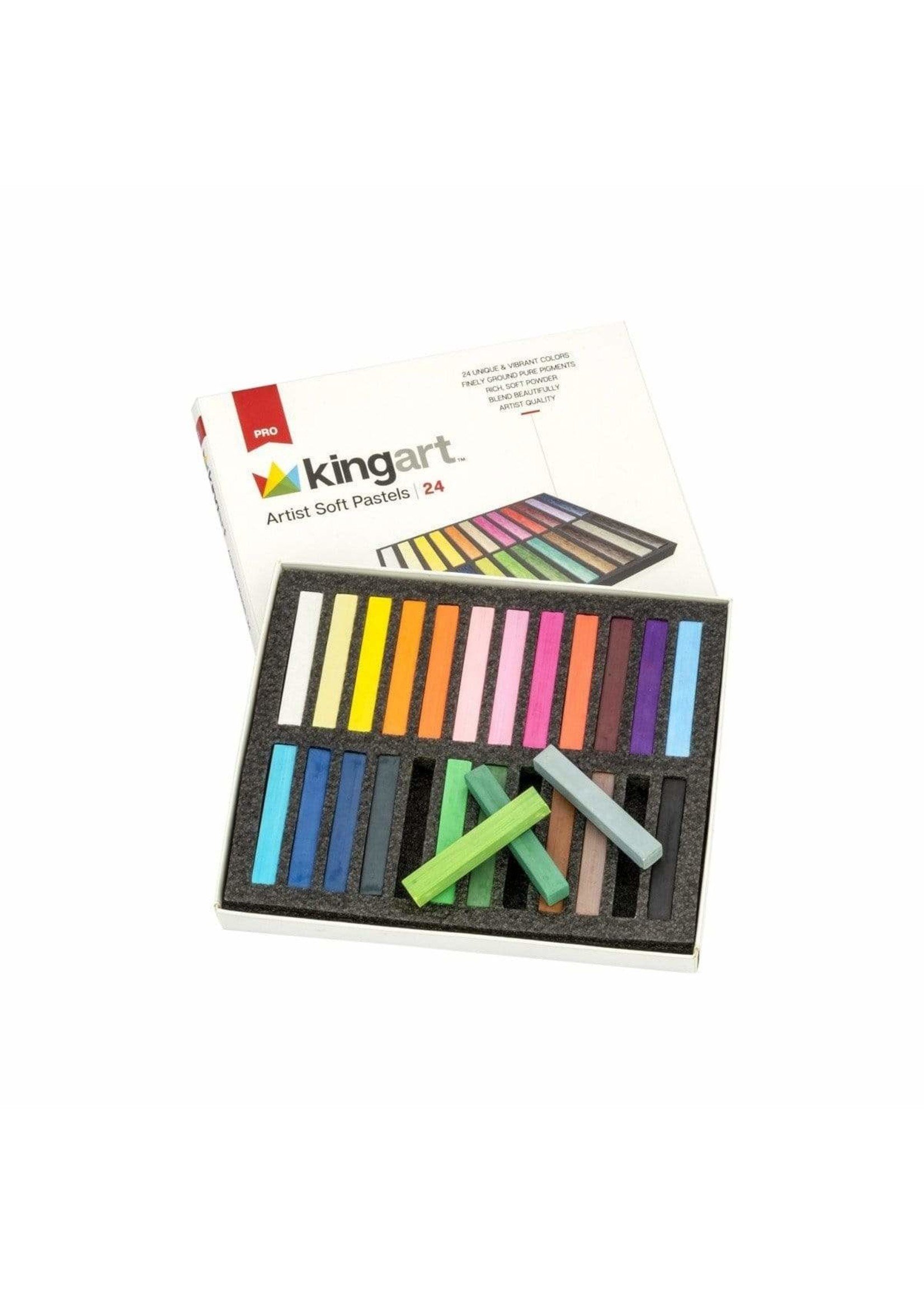 Kingart Artist Soft Pastels Set - 24 Unique Colors