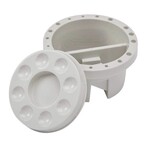 Kingart Multipurpose Round Brush Tub with Built In 9-Well Palette