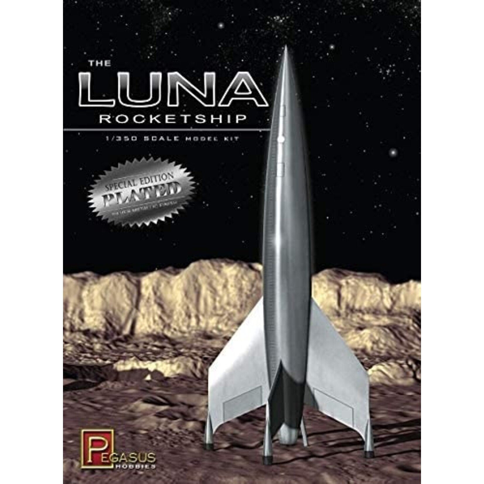 Pegasus Hobbies 9310 - 1/350 Luna Rocketship - Silver Plated