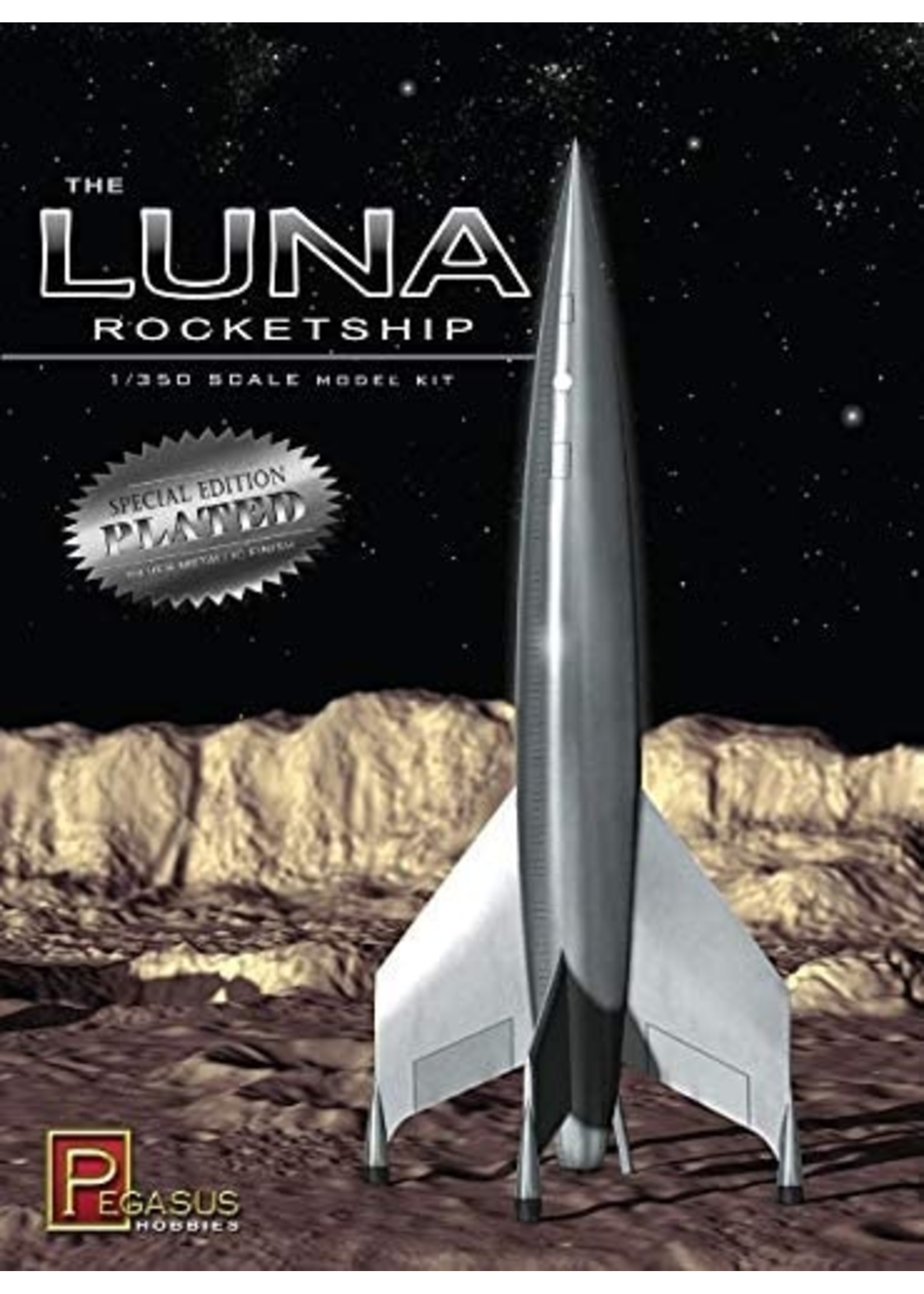 Pegasus Hobbies 9310 - 1/350 Luna Rocketship - Silver Plated