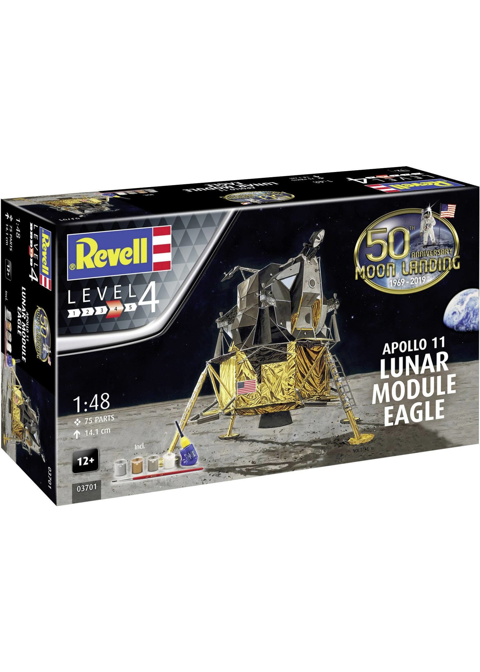 Revell 3702 Apollo 11 Astronaut on the Moon Plastic Model Kit Includes Paint  and Glue 1:8 Scale 