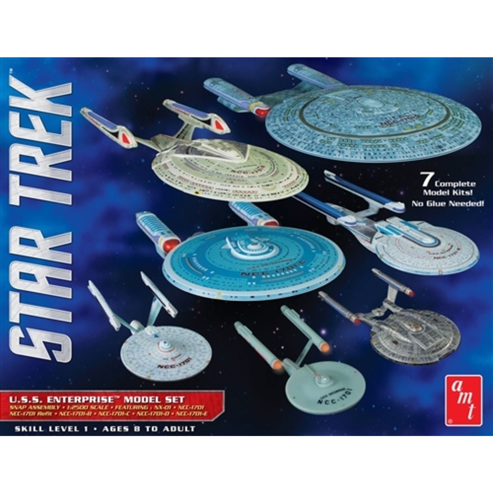 AMT 954 - 1/2500 Star Trek U.S.S. Enterprise - 7 Piece Set