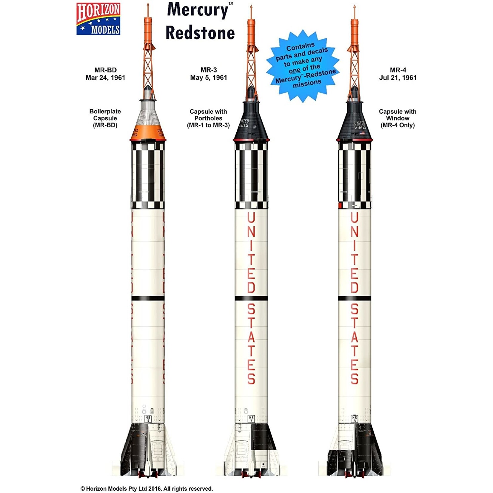 Horizon Models 2004 - 1/72 Mercury Redstone