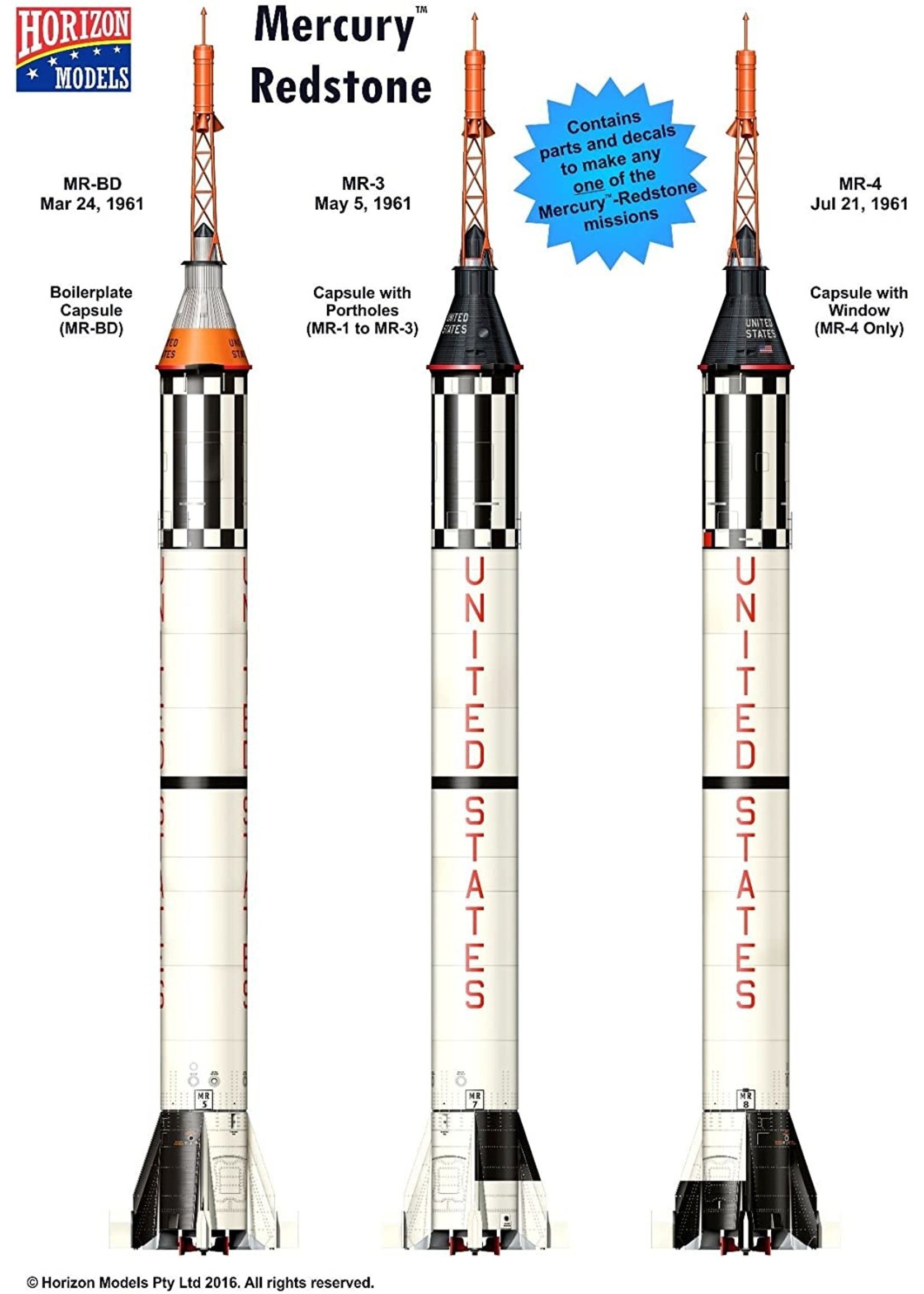 Horizon Models 2004 - 1/72 Mercury Redstone