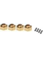 Hot Racing HRASXTF10H - Brass Stock Wheels Hub, 7mm Hex, for SCX24