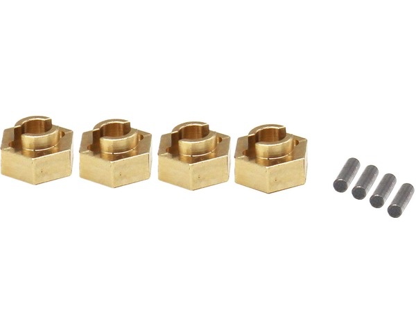 HRASXTF10H - Brass Stock Wheels Hub, 7mm Hex, for SCX24