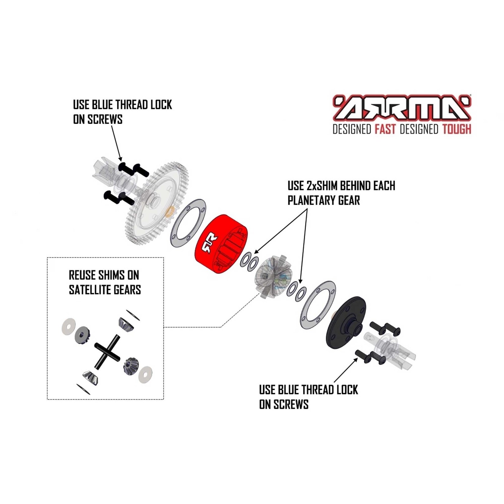 Arrma ARA220050 - Metal Diff Case