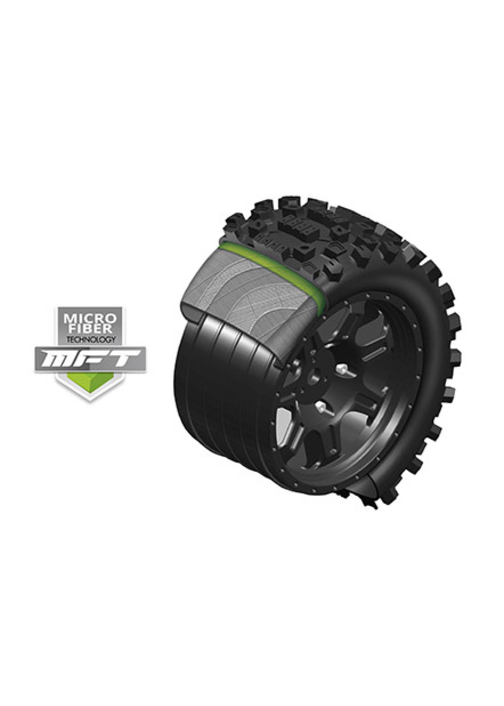 Duratrax DTXC5500 - Bandito X Belted Mounted Tires 24mm - Black