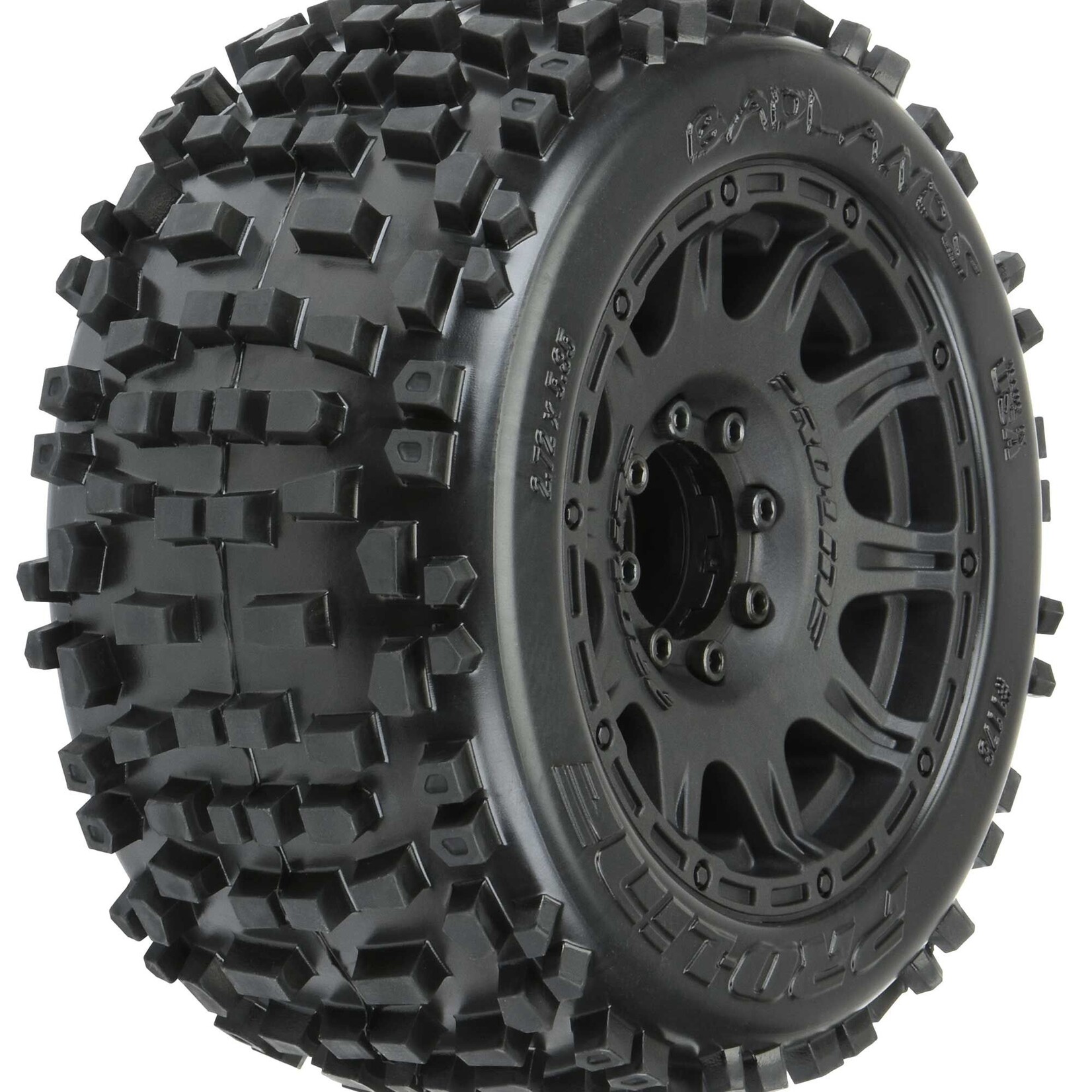 Pro-Line PRO117810 - Badlands 3.8" All Terrain MT Tires, Raid Black Mounted 8x32 17mm Hex
