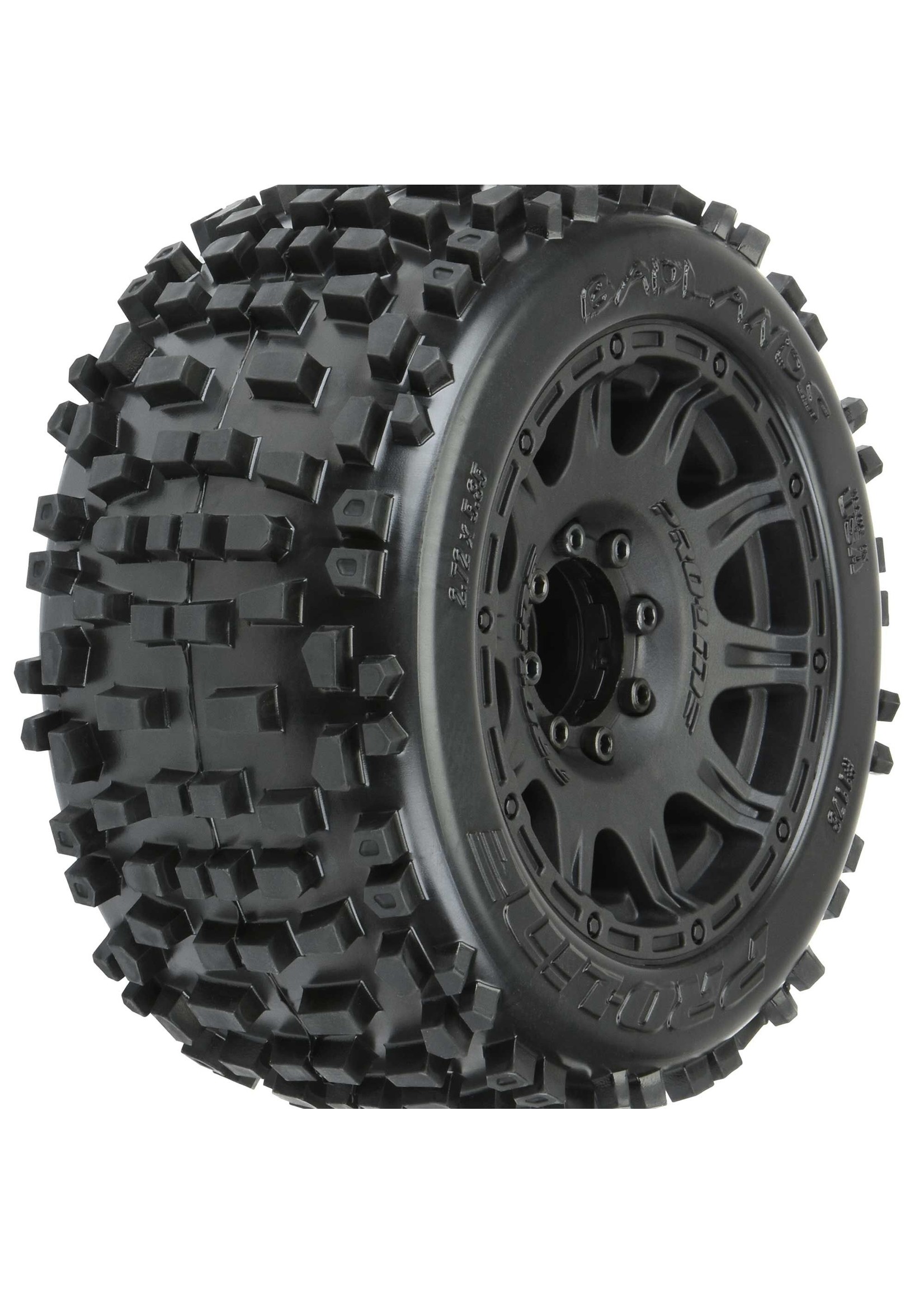 Pro-Line PRO117810 - Badlands 3.8" All Terrain MT Tires, Raid Black Mounted 8x32 17mm Hex