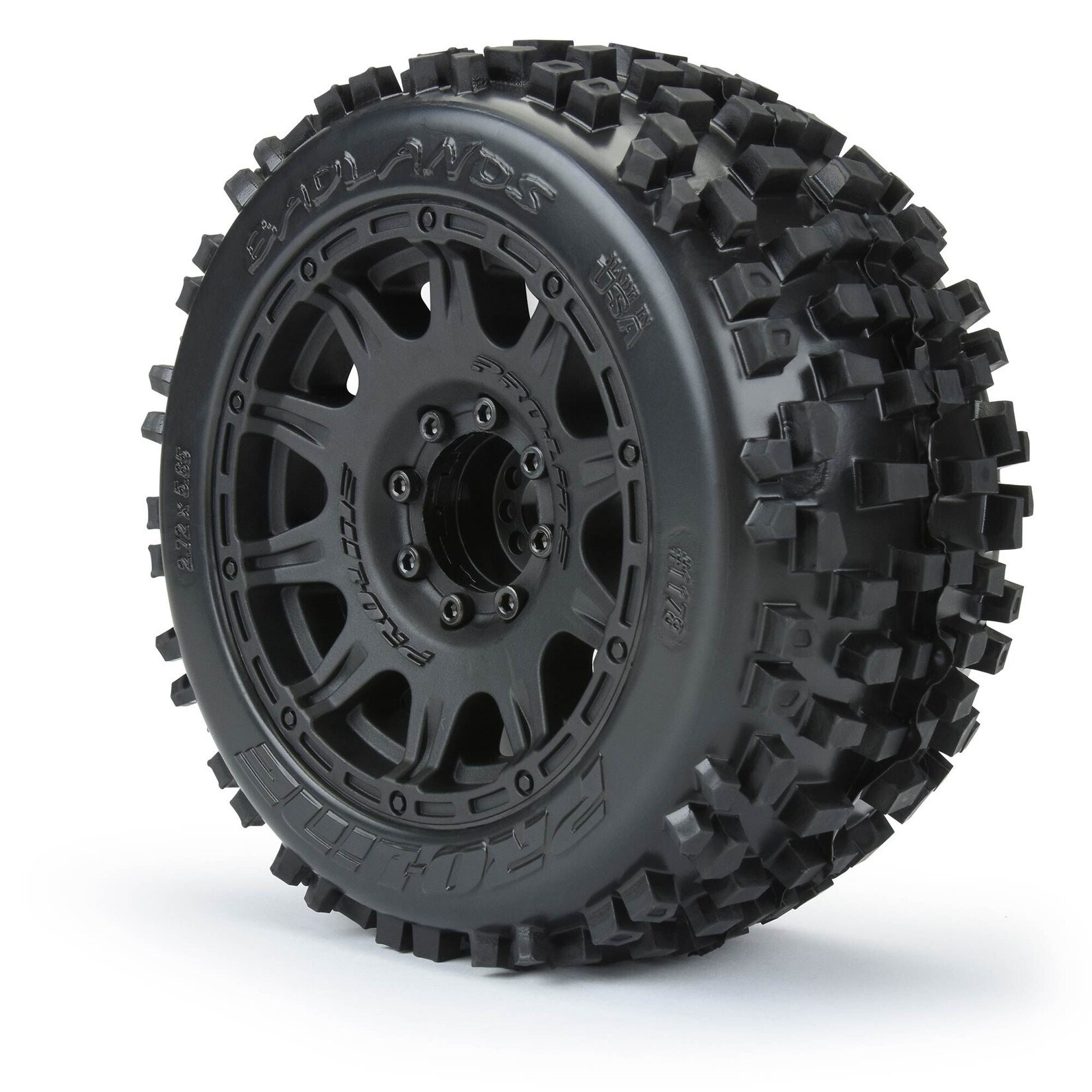 Pro-Line PRO117810 - Badlands 3.8" All Terrain MT Tires, Raid Black Mounted 8x32 17mm Hex