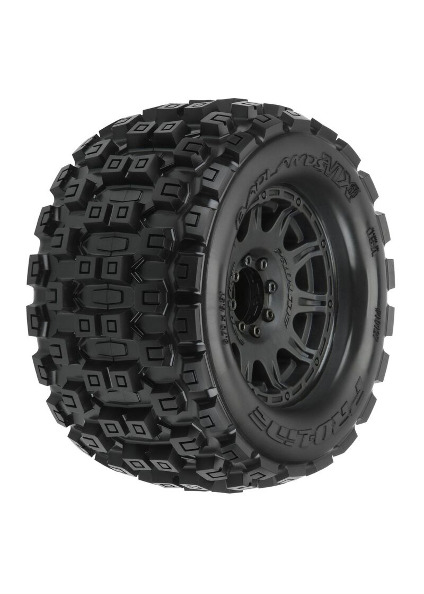 Pro-Line PRO1012710 - Badlands MX38 3.8" Mounted Raid MT Tires, 8x32 17mm F/R