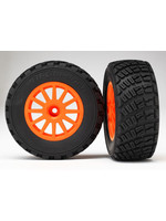 Traxxas 7473A - Orange Wheels, Gravel Pattern Tires, TSM Rated
