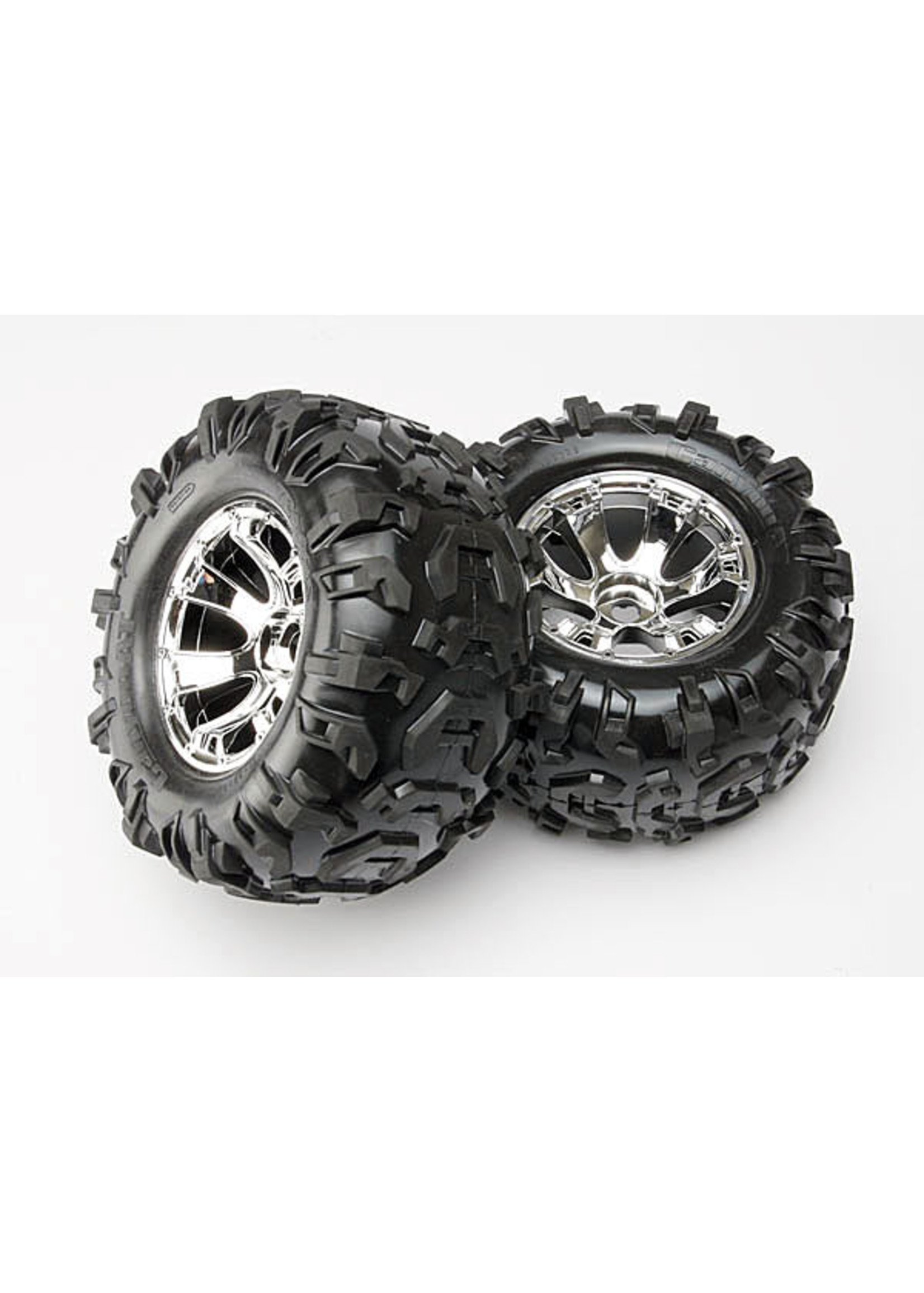 Traxxas 5673 - Geode Chrome Wheels / Canyon AT Tires