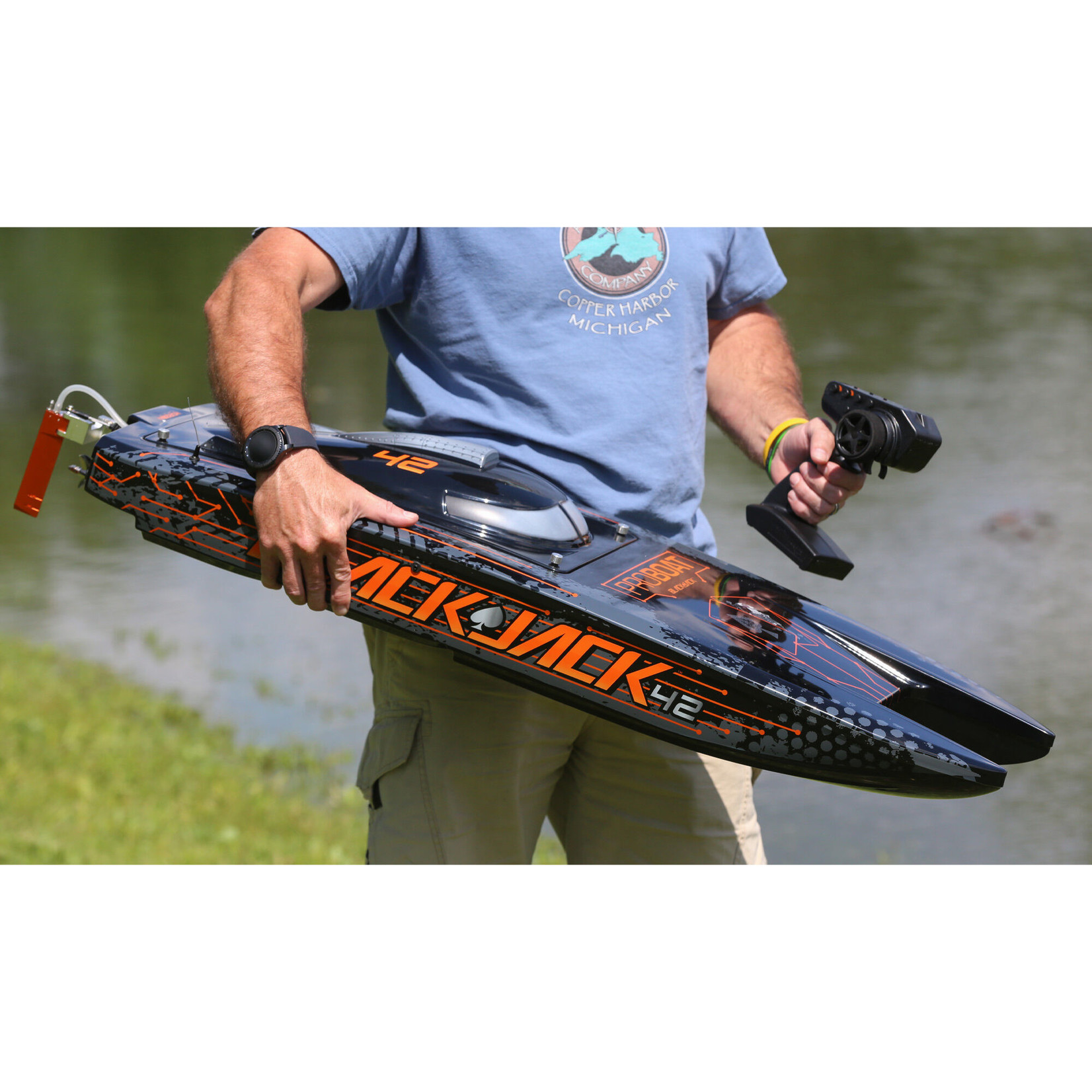 Pro Boat Blackjack 42" 8S Brushless Catamaran RTR - Black/Orange