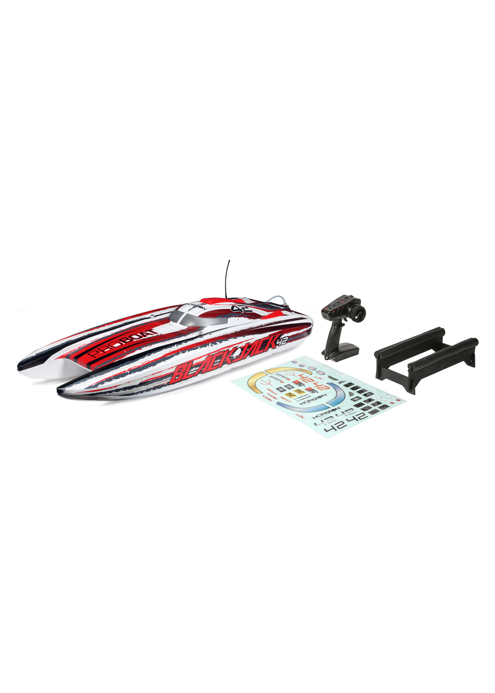 Pro Boat Blackjack 42" 8S Brushless Catamaran RTR - White/Red