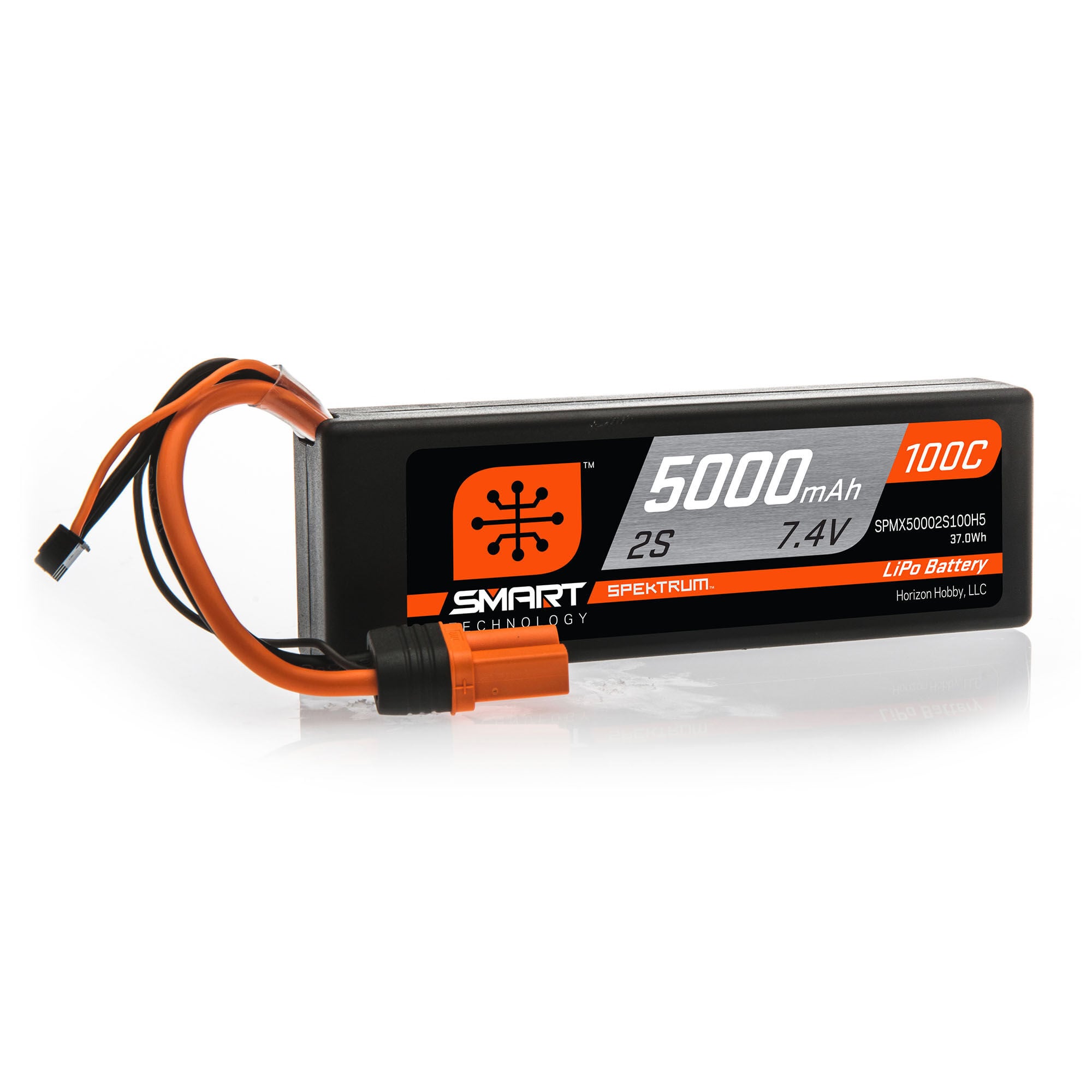 SPMX50002S100H5 - 7.4V 5000mAh 2S 100C Smart Hardcase LiPo Battery: IC5