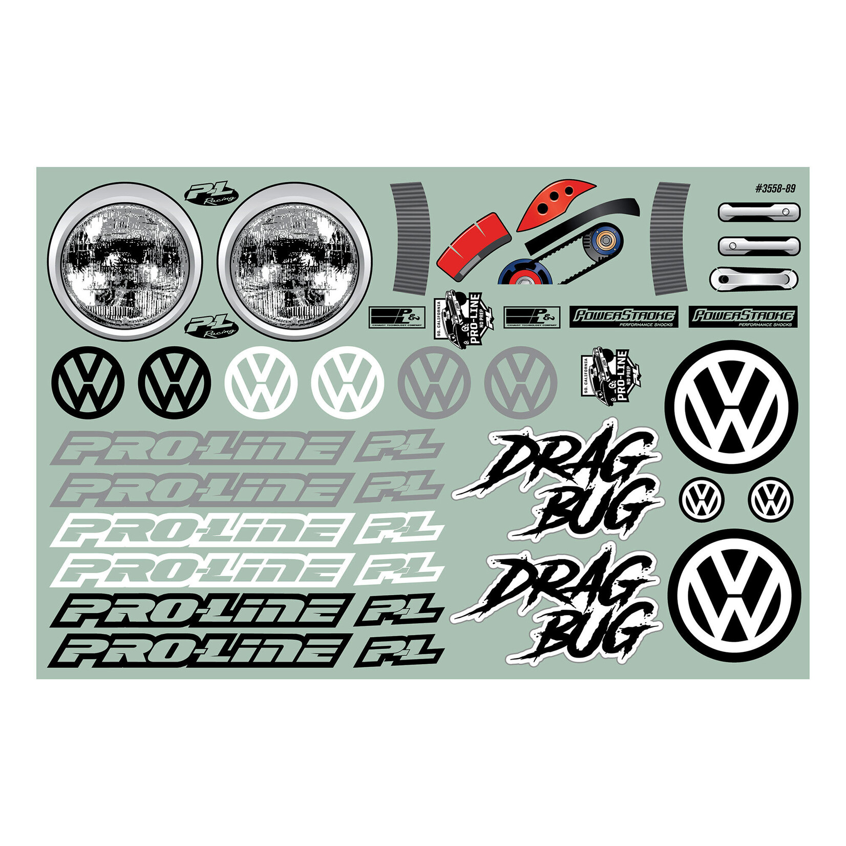 Pro-Line PRO355800 - 1/10 Volkswagen Bug Short Course Drag Body - Clear