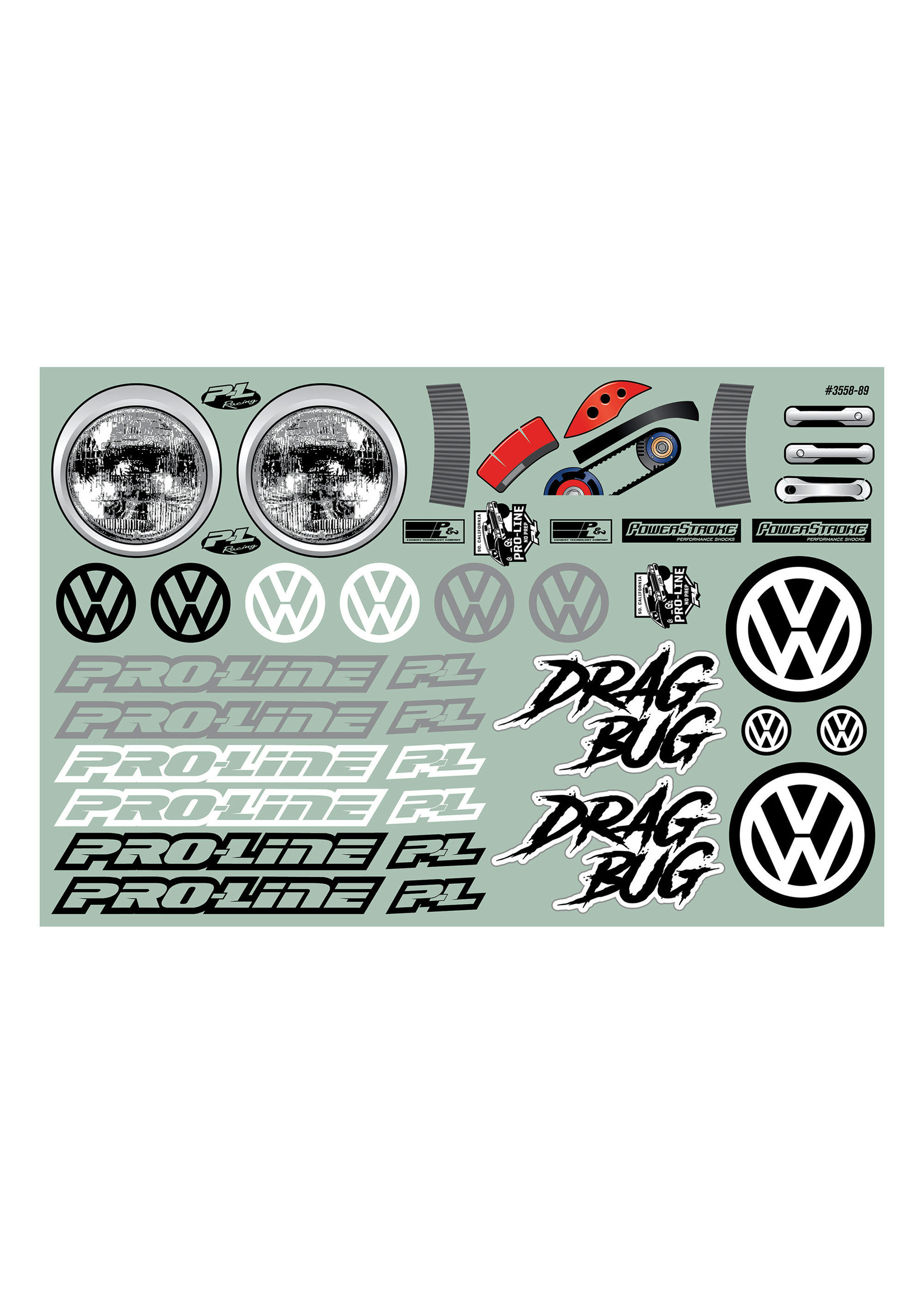 Pro-Line PRO355800 - 1/10 Volkswagen Bug Short Course Drag Body - Clear