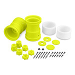 JConcepts JCO3377Y - Tribute 2.6 x 3.6" Monster Truck Wheels with Adapters - Yellow (1 pair)