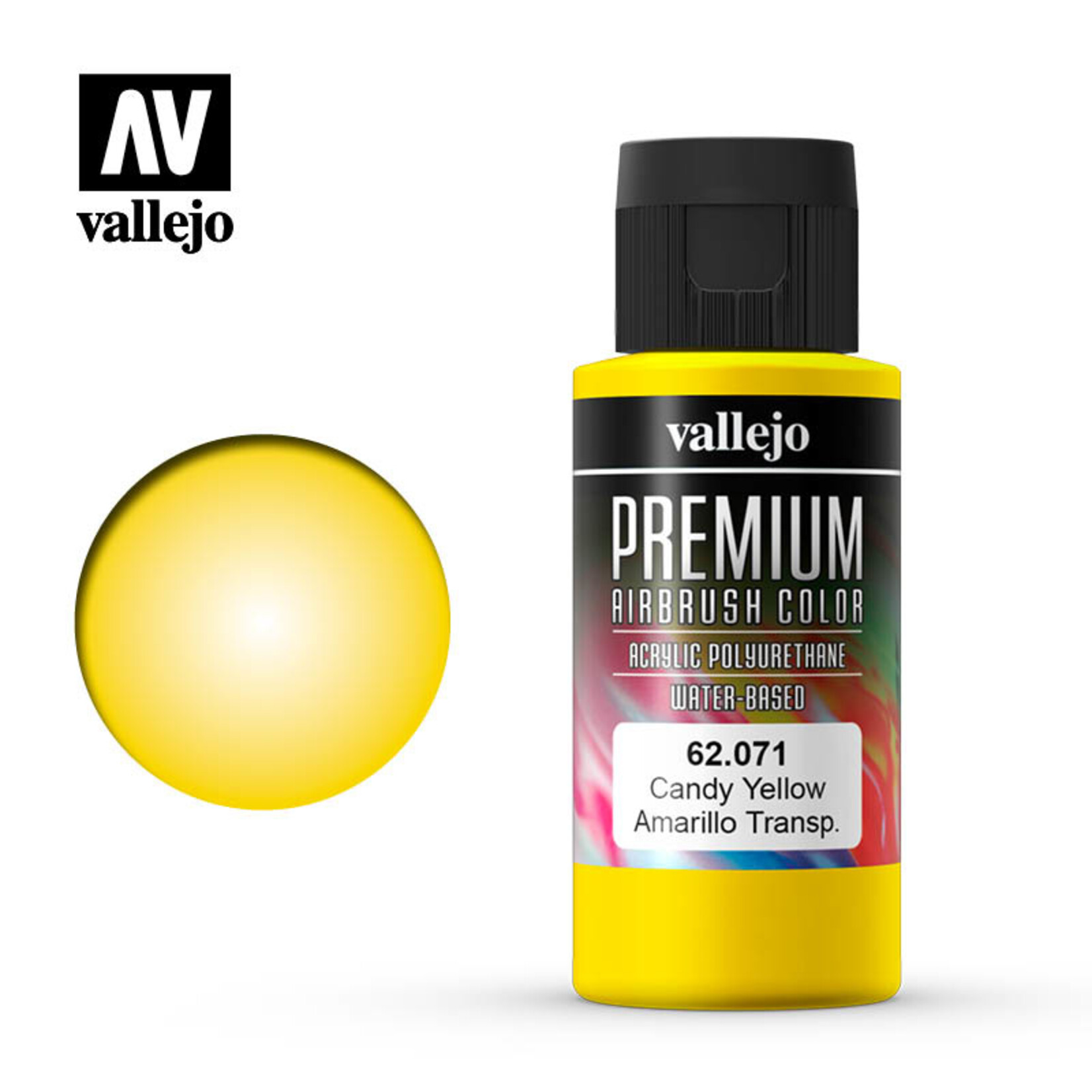 Vallejo 62.071 - Premium Airbrush Color Candy Yellow - 60ml