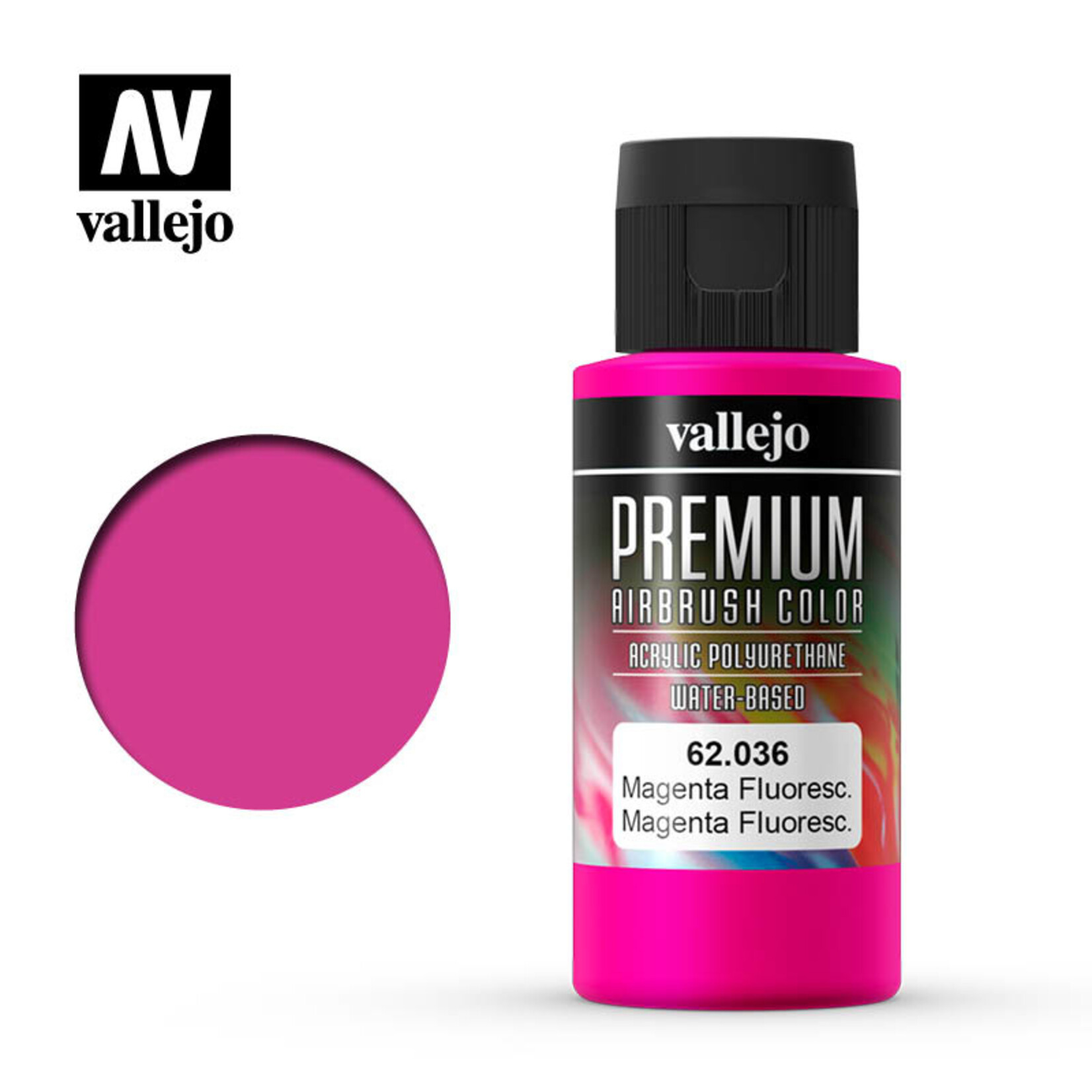 Vallejo 62.036 - Premium Airbrush Color Fluorescent Magenta - 60ml
