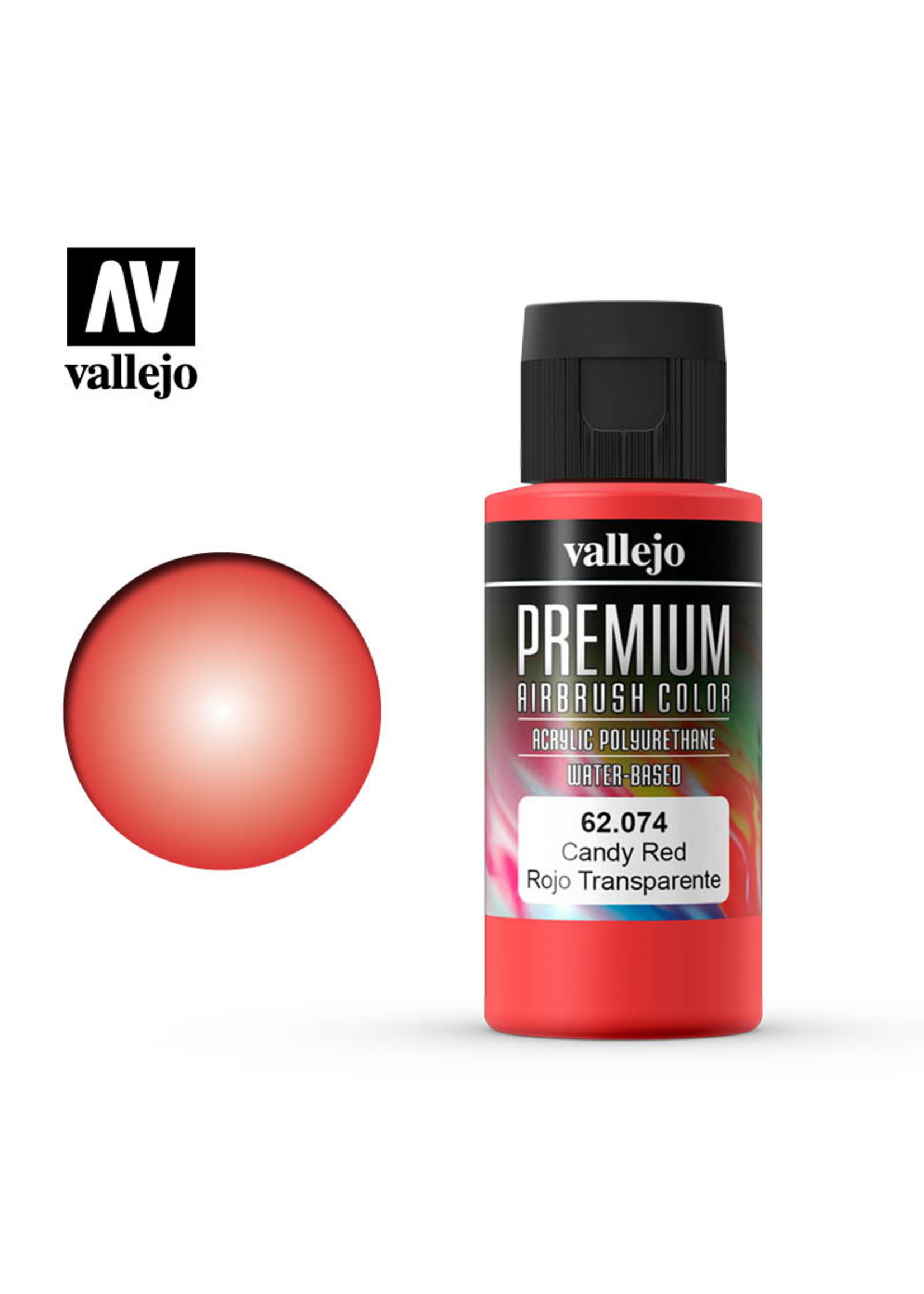 Vallejo 62.074 - Premium Airbrush Color Candy Red - 60ml